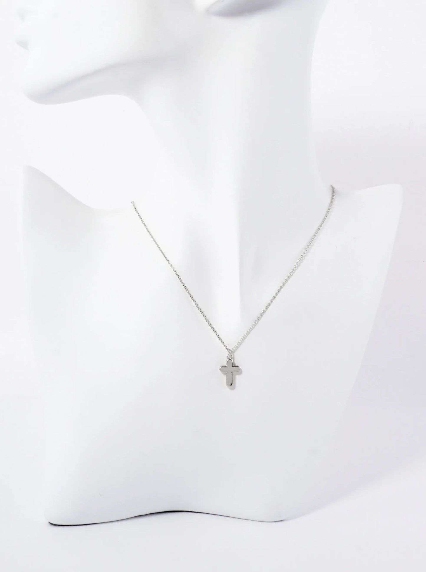 Religious-Theme Cross CZ-Stones Set-on-the-Sides Pendant Hypoallergenic 18K-Gold-Dipped Necklace