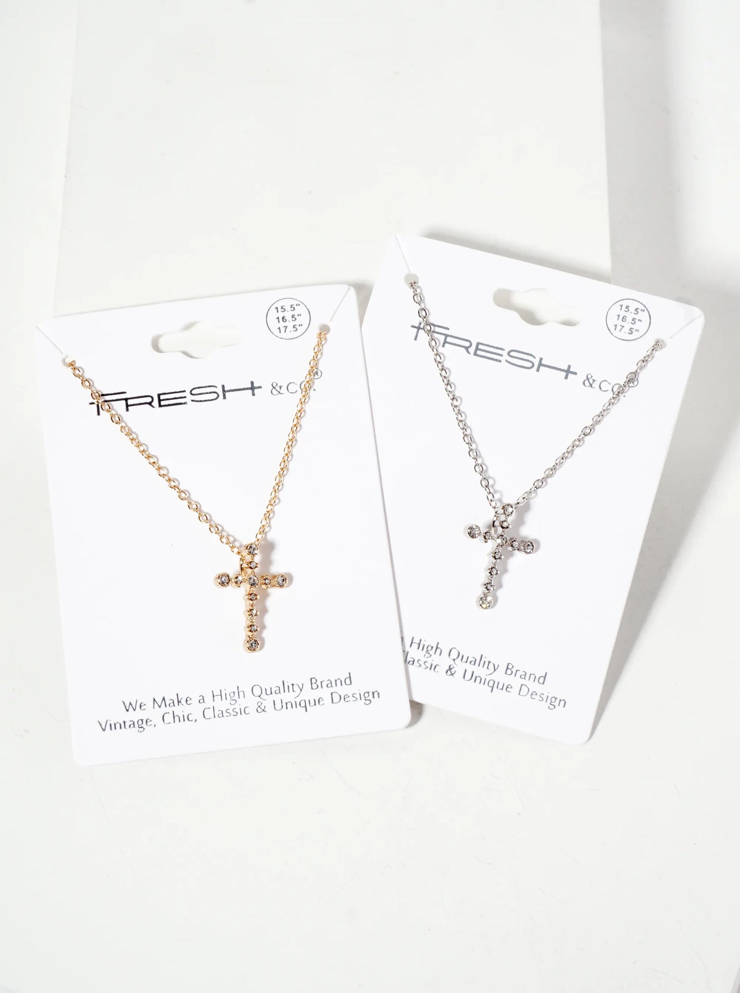 Religious-Theme Crystal-Pave 19mm Cross Pendant Necklace