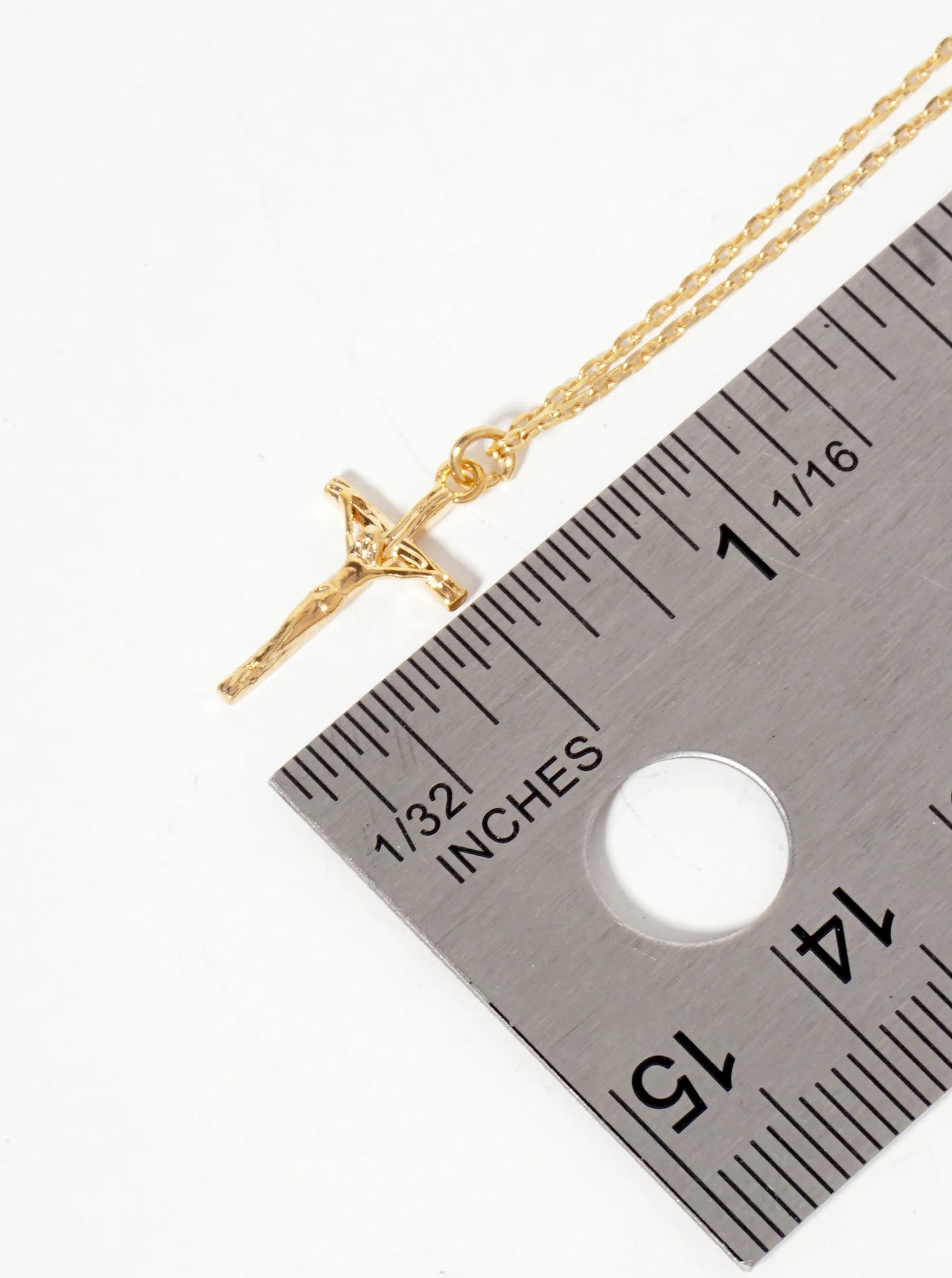 Religious-Theme Hebrews 13:8 18K-Gold-Dipped Cross Pendant Necklace