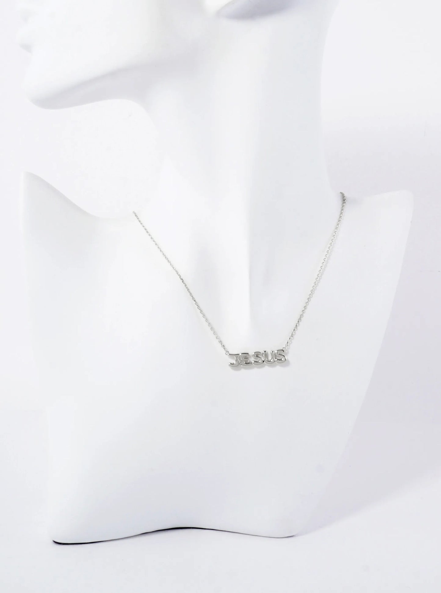 Religious-Theme John 10 11 Polished Brass Jesus Word Pendant Hypoallergenic 18K-Gold-Dipped Necklace