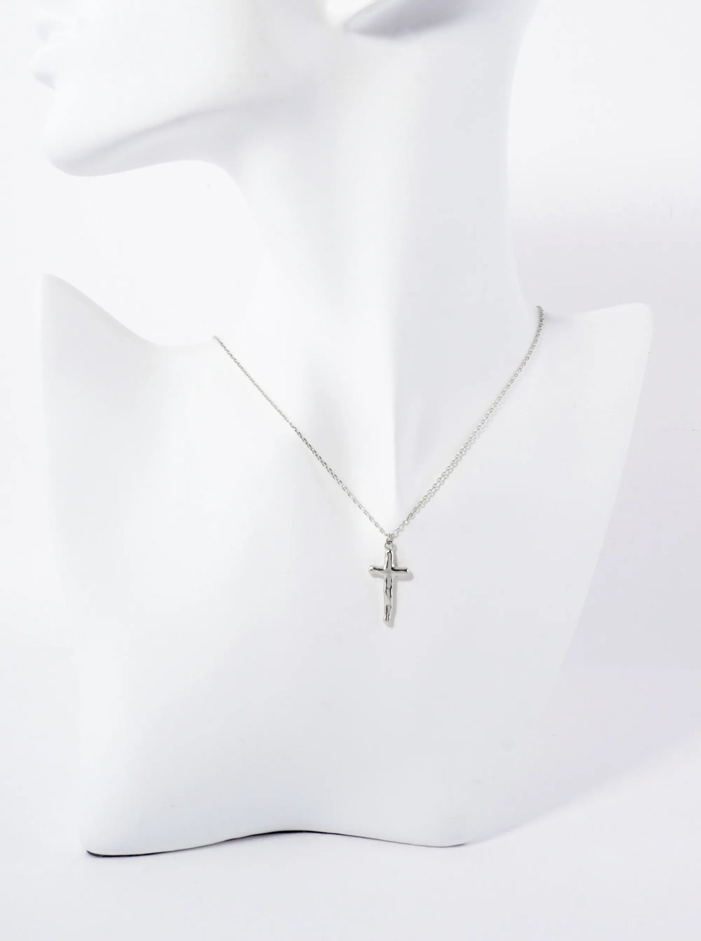 Religious-Theme Polished Brass Isaiah 40 31 Hammered-Texture Cross Pendant Hypoallergenic 18K-Gold-Dipped Necklace