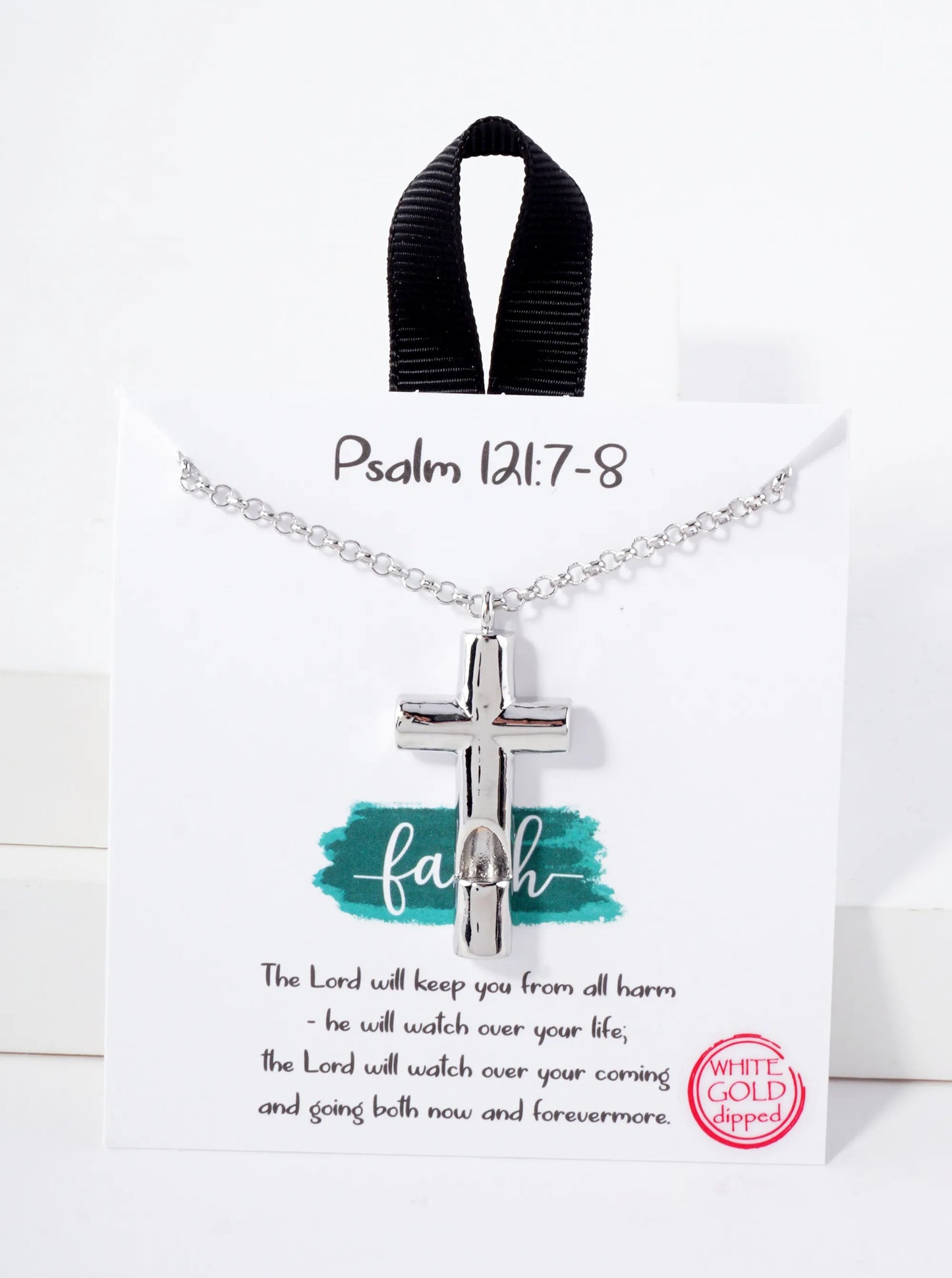 Religious-Theme Psalm 121 7-8 Cross Whistle Pendant Hypoallergenic 18K-Gold-Dipped Necklace