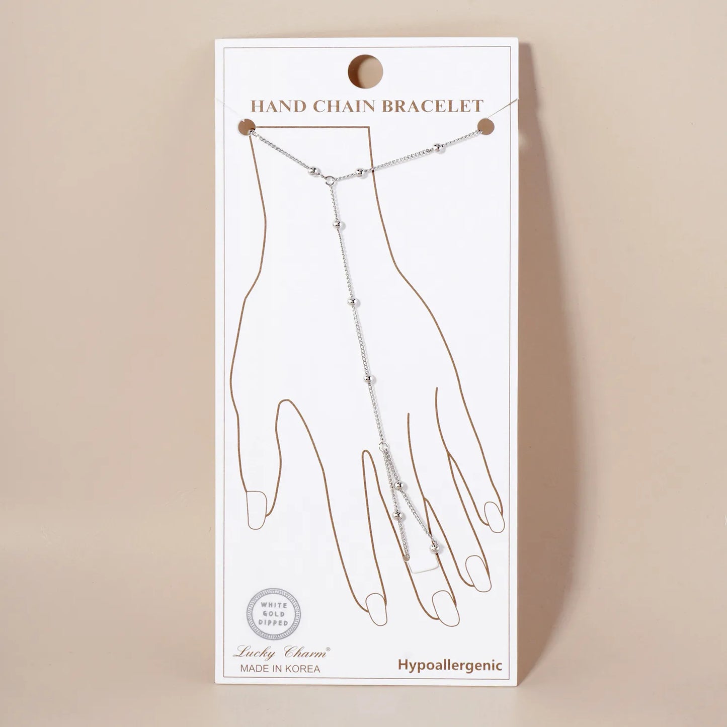 Religious-Theme Satellite Delicate Cross 18K-Gold-Dipped Brass Hand-Chain Bracelet
