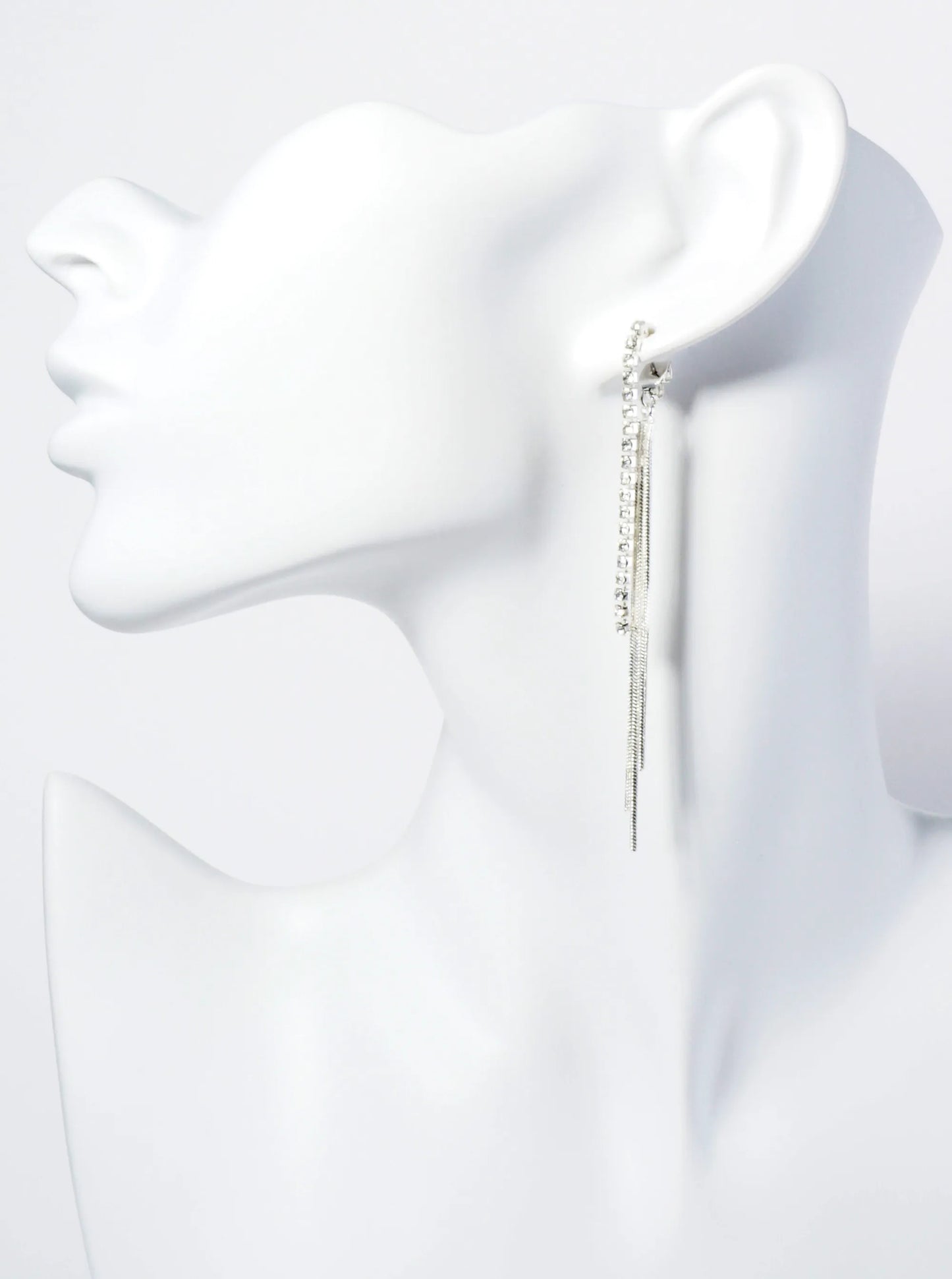 Rhinestone Chain Drop Post Earrings