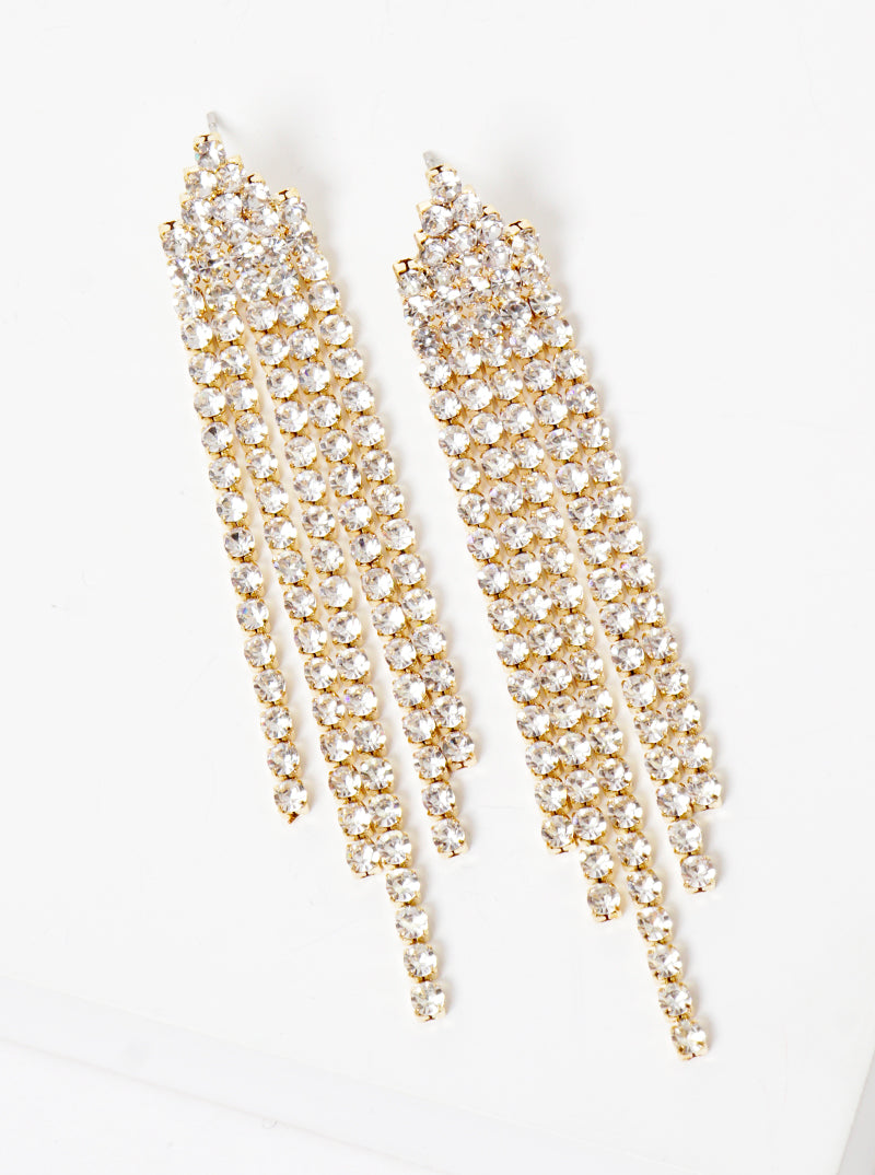 Rhinestone Crystal Chandelier Post Drop Earrings