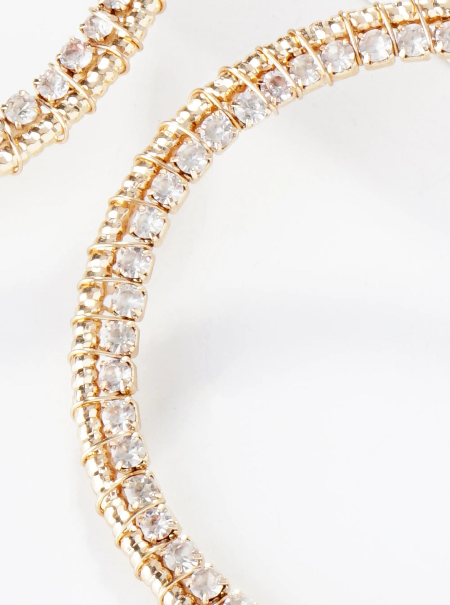Rhinestone Wired 45mm Open Hoop Earrings