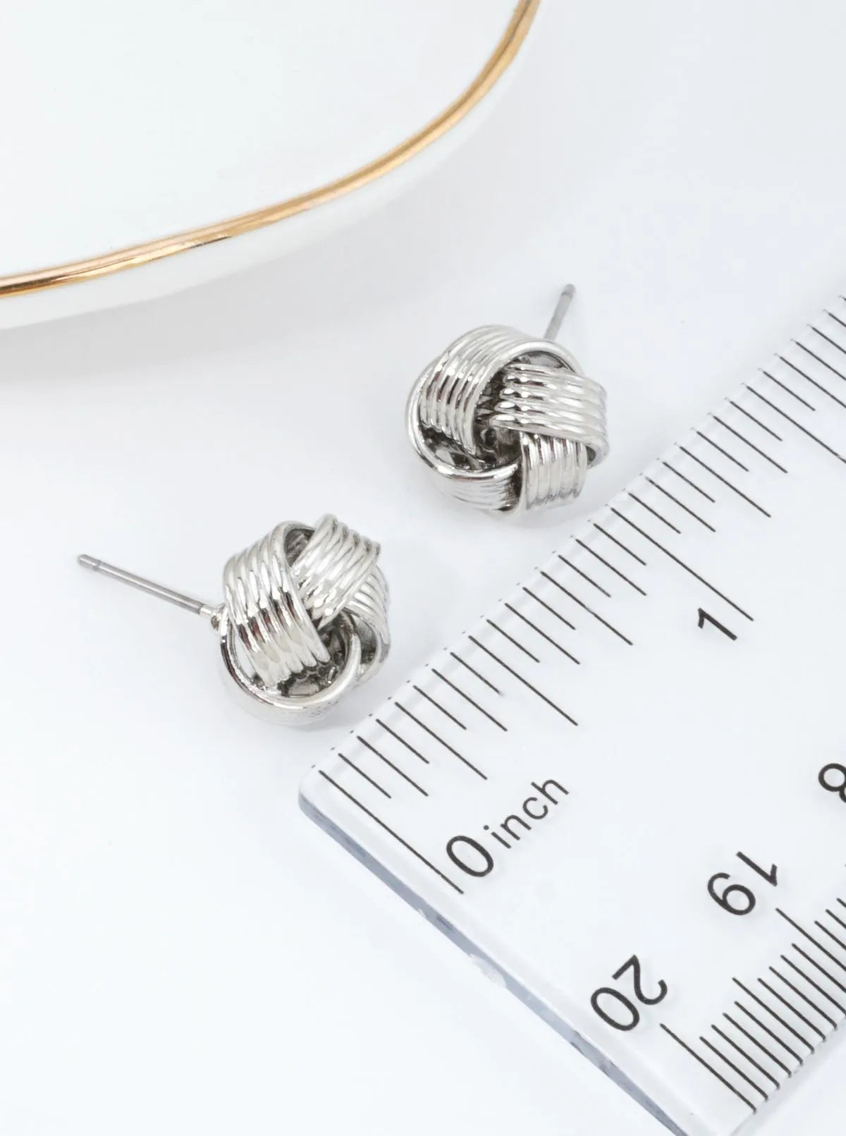 Ribbed Knot Stud Earrings