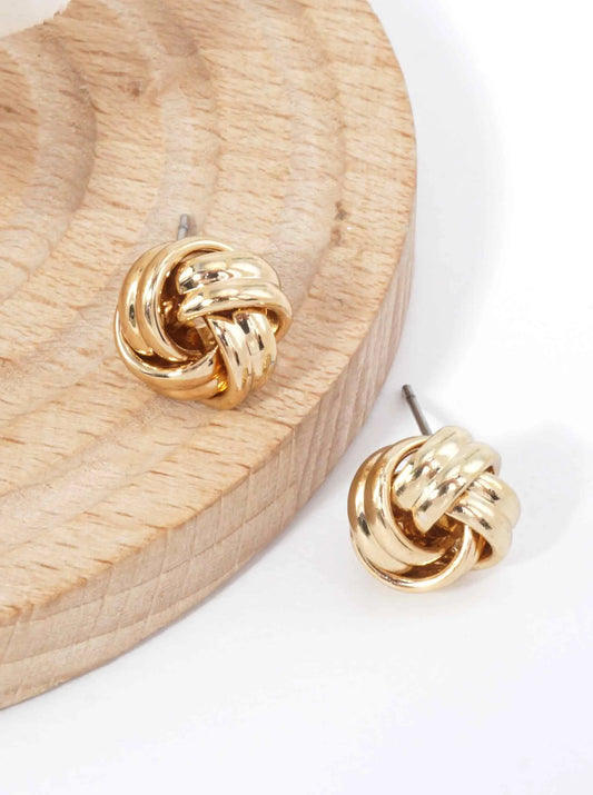 Ribbed Knot Stud Earrings