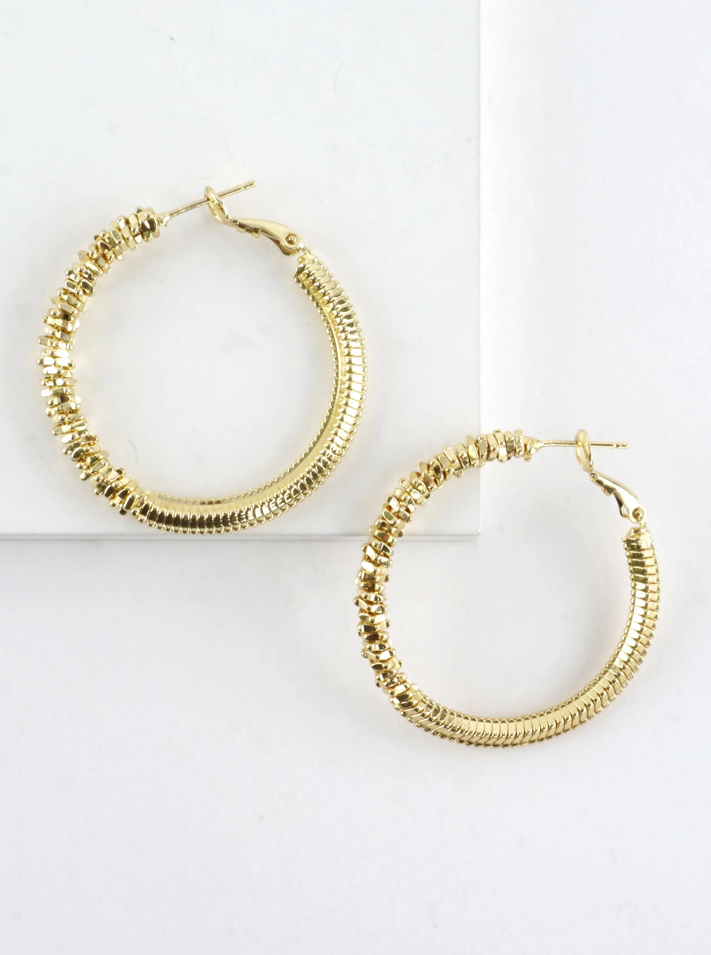 Ribbed Stacked Texture Hoop Earrings