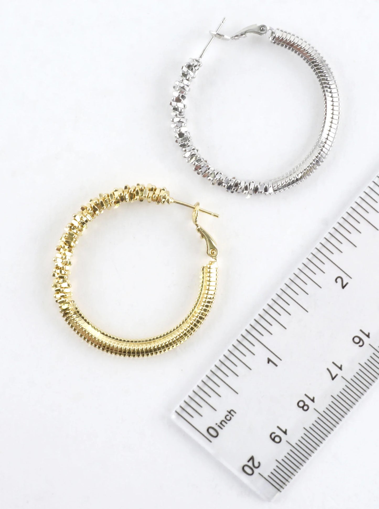 Ribbed Stacked Texture Hoop Earrings