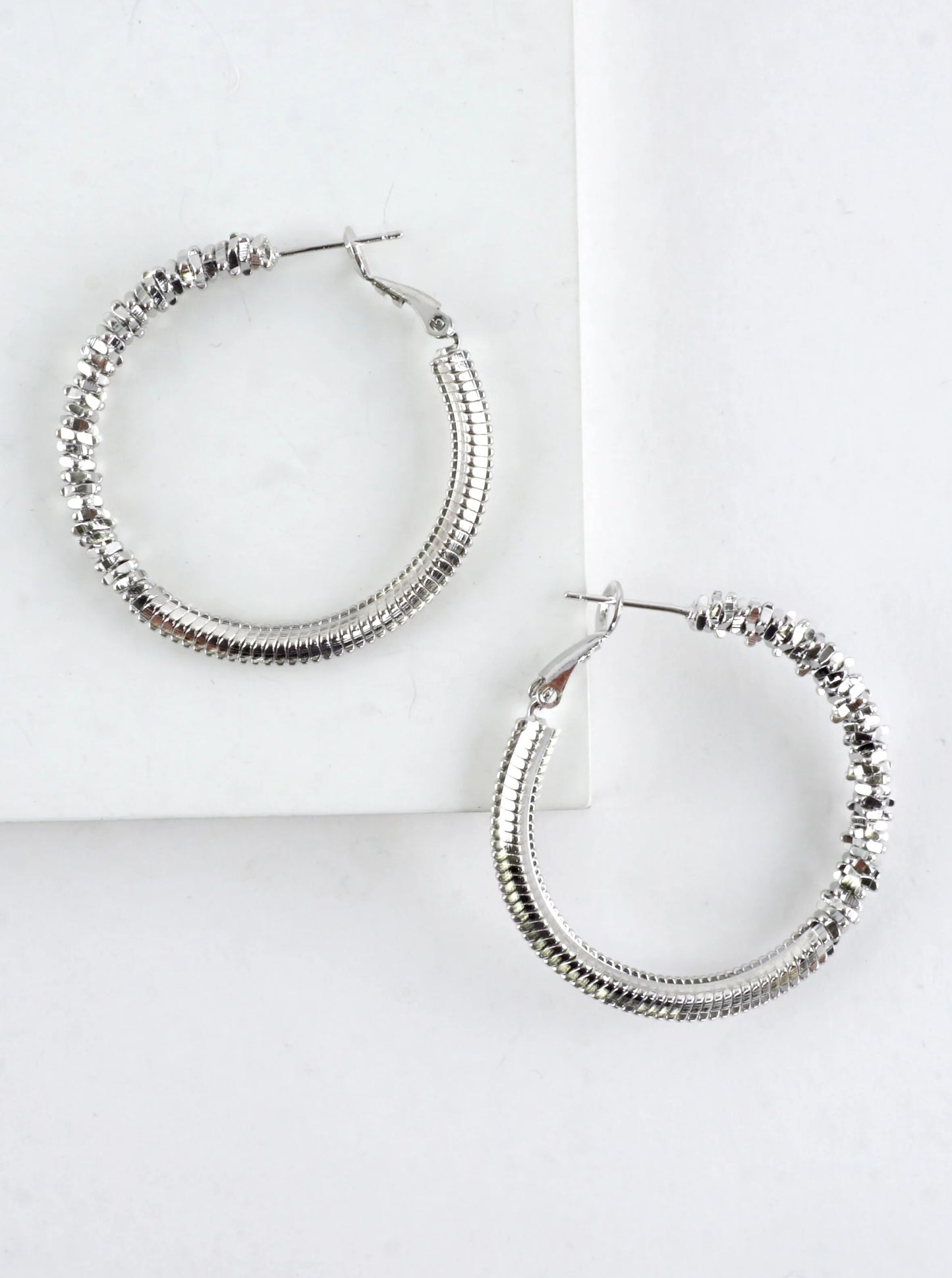 Ribbed Stacked Texture Hoop Earrings
