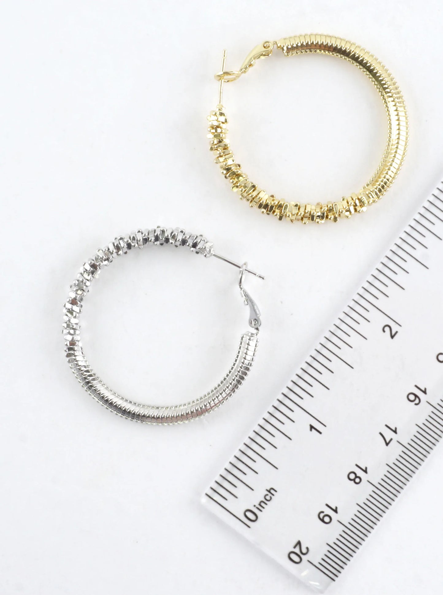 Ribbed Stacked Texture Hoop Earrings