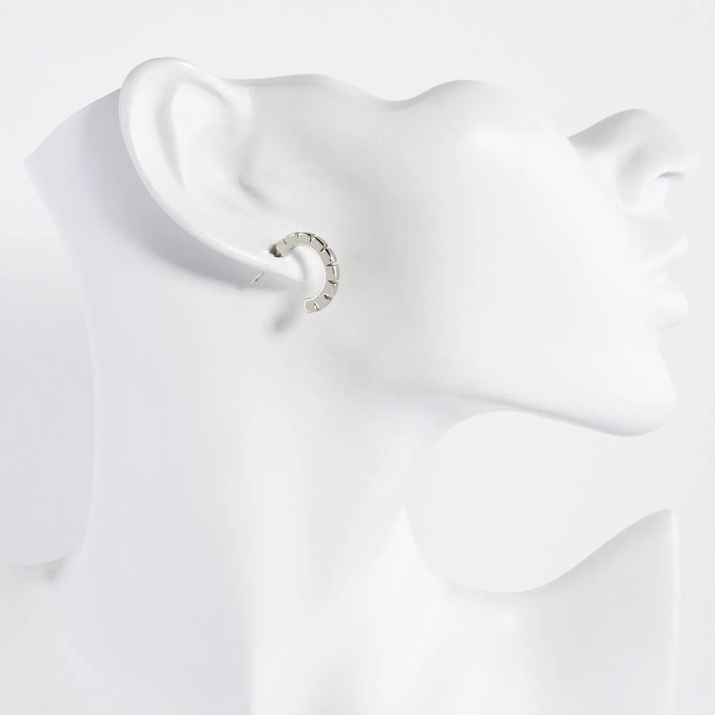 Ridged Textured 15mm 14K-Gold-Dipped Brass Hoop Earrings