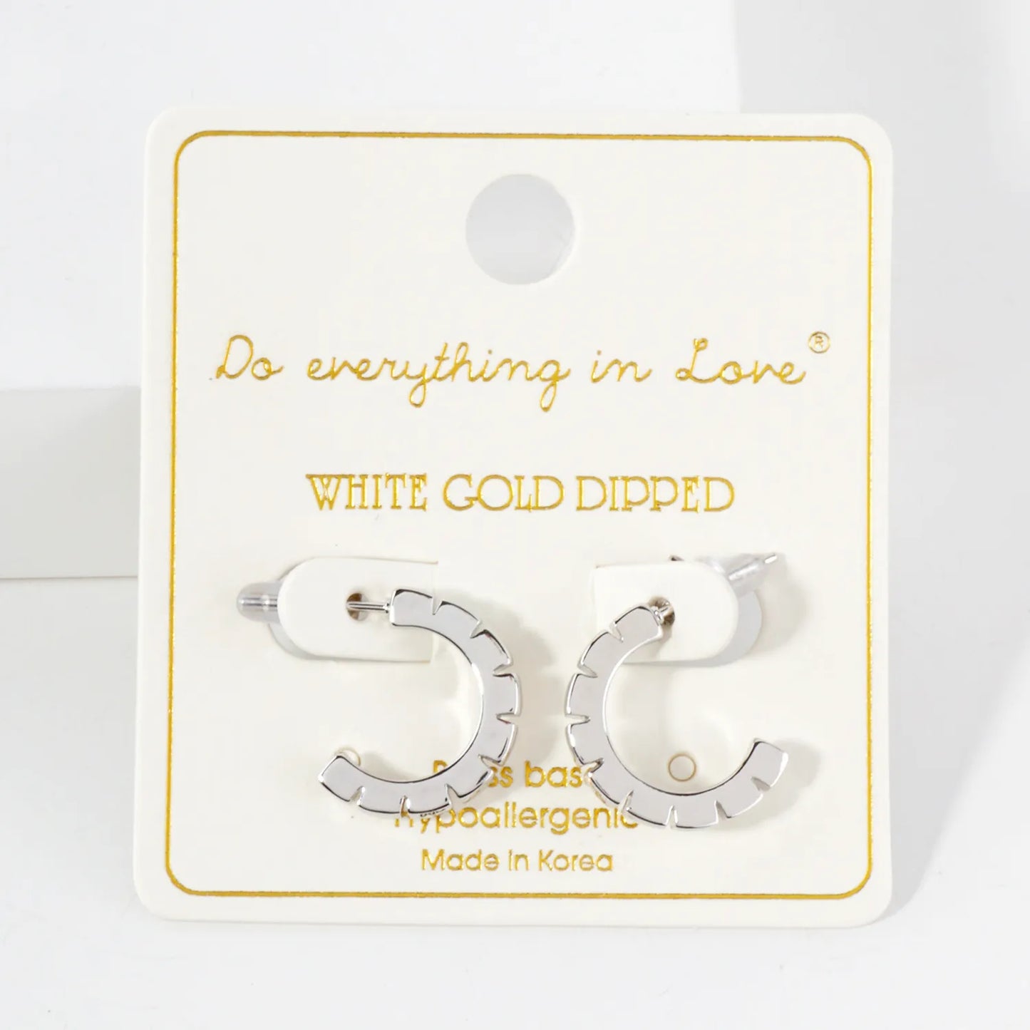 Ridged Textured 15mm 14K-Gold-Dipped Brass Hoop Earrings