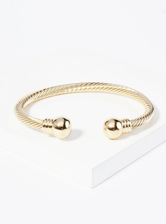 Rope Textured Classic Open Bangle Bracelet