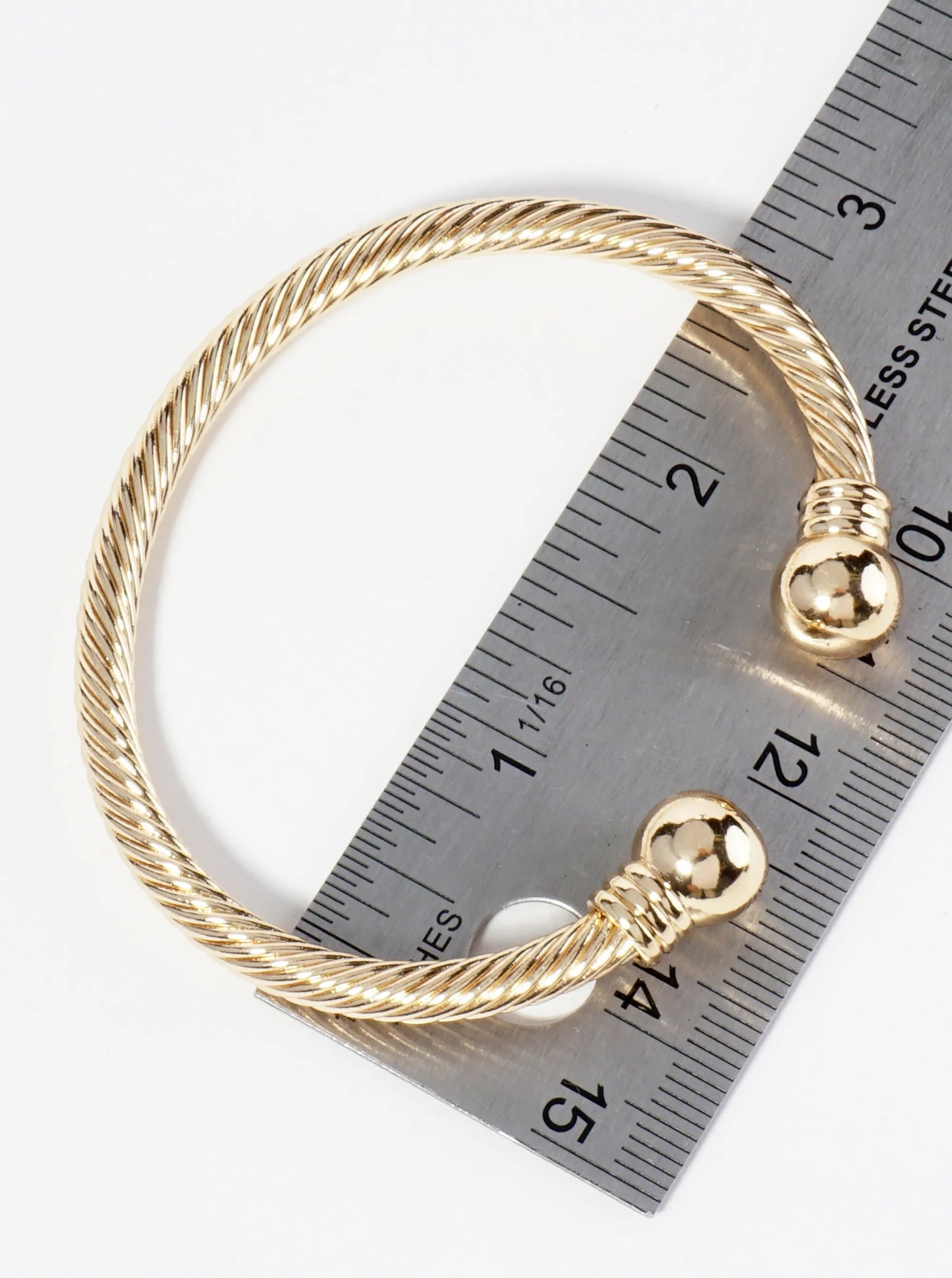 Rope Textured Classic Open Bangle Bracelet