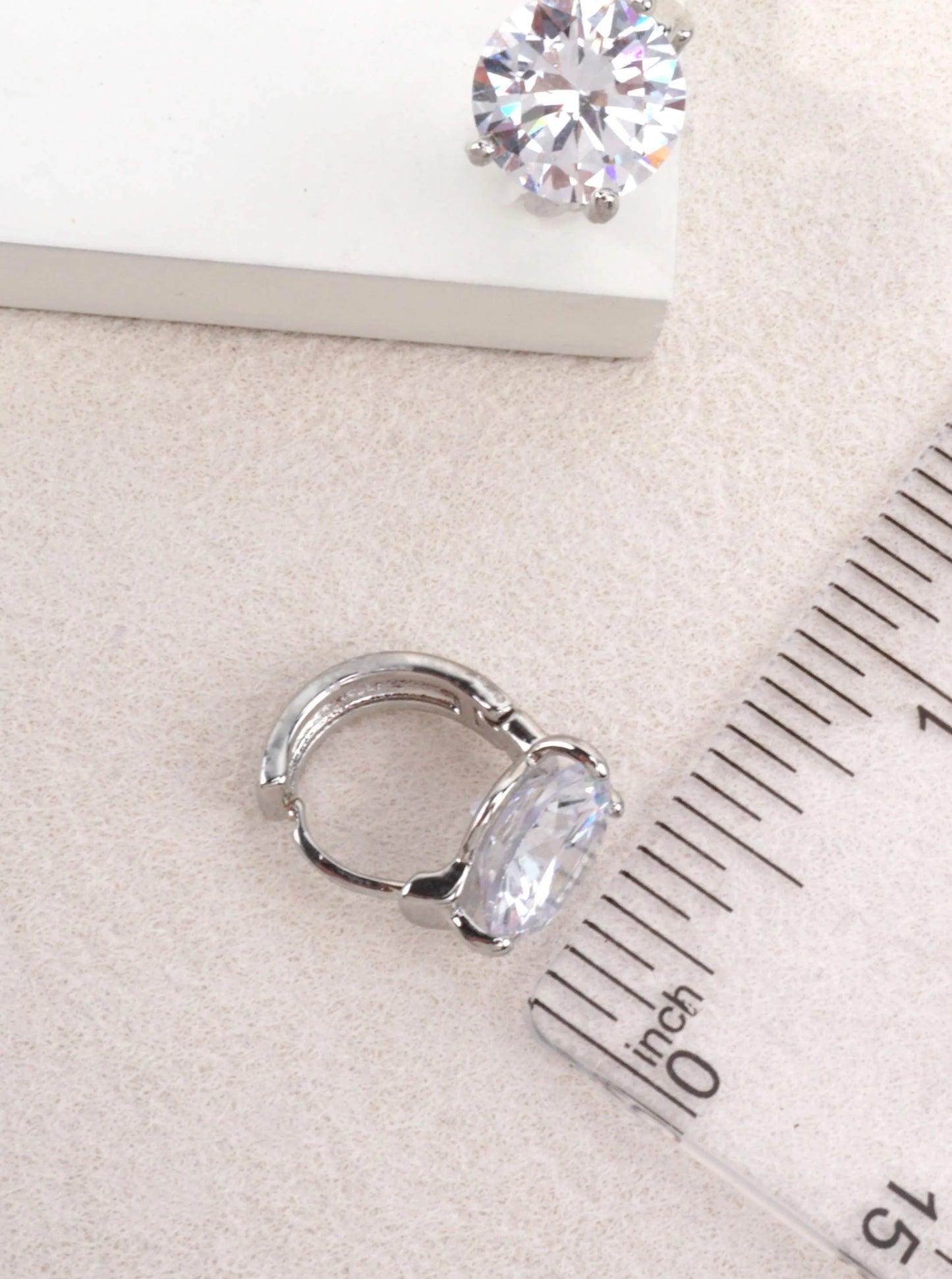 Round CZ Solitaire Stud Earrings