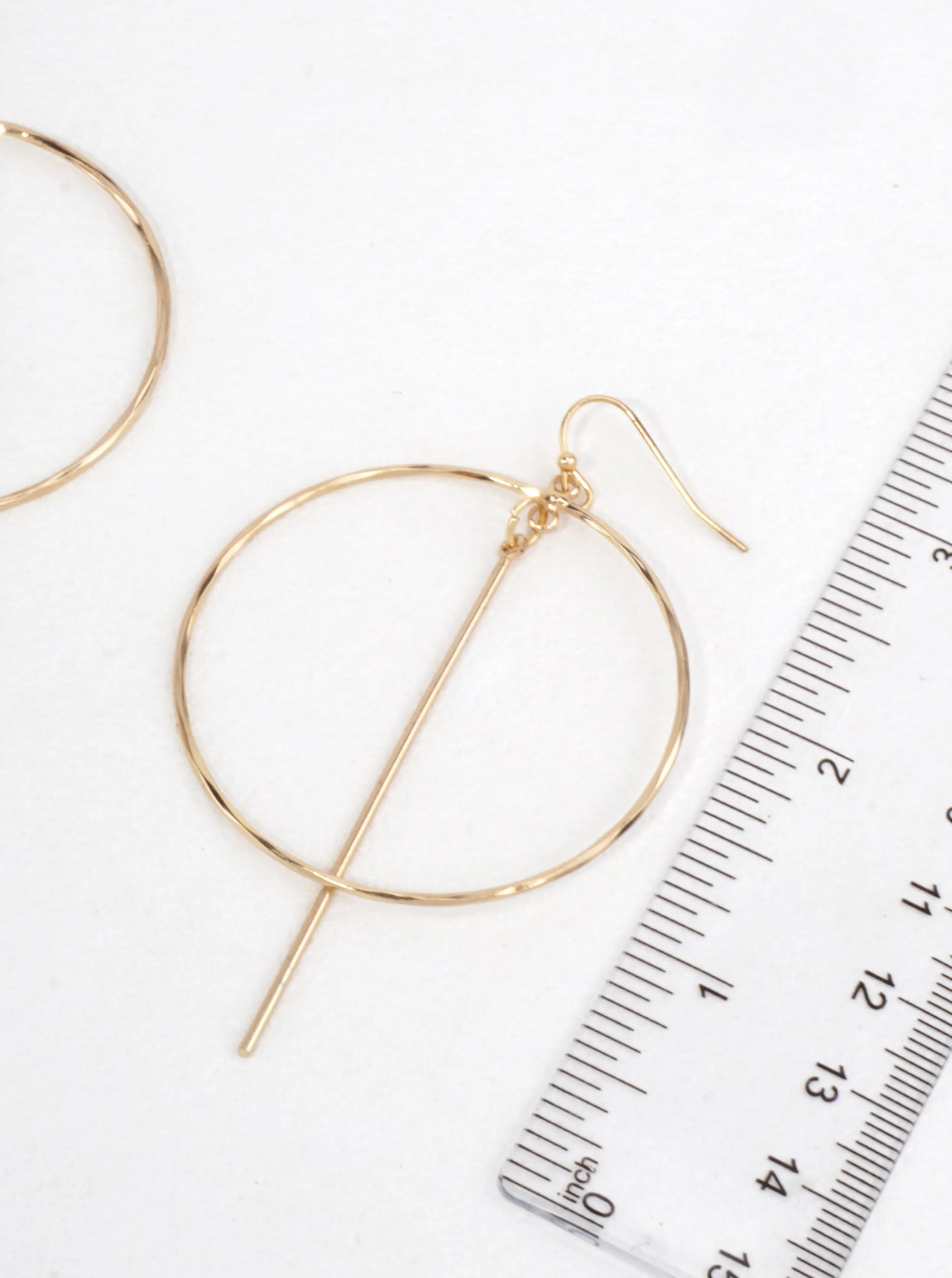 Round Hammered Geometric Dangle Earrings
