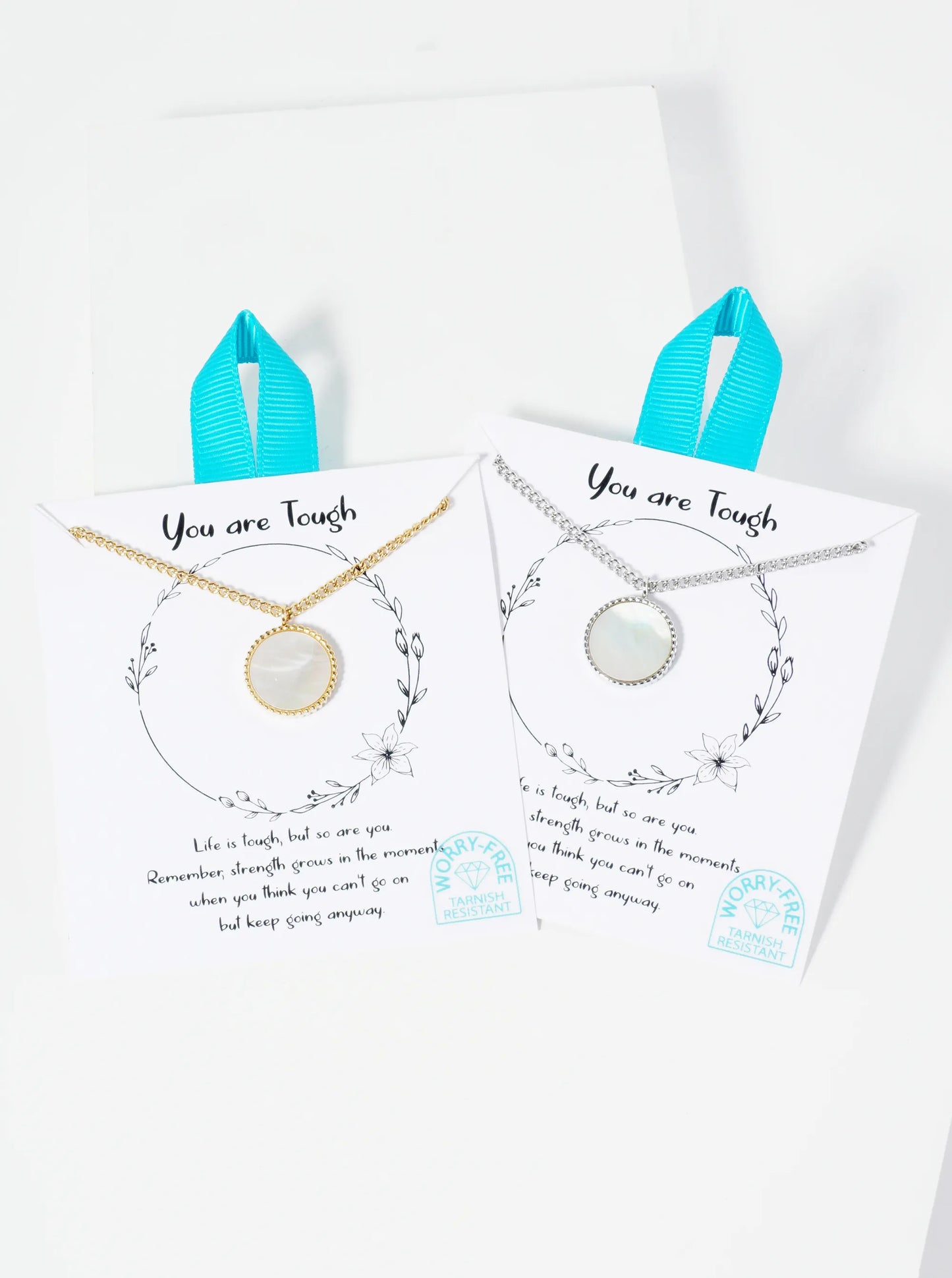 Round MOP Pearl Pendant Hypoallergenic Stainless Steel Necklace