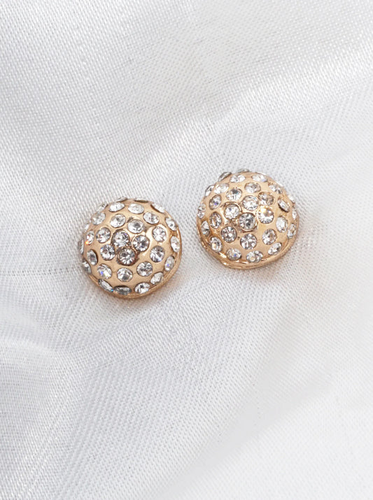 Round Pavé Crystal Stud Earrings