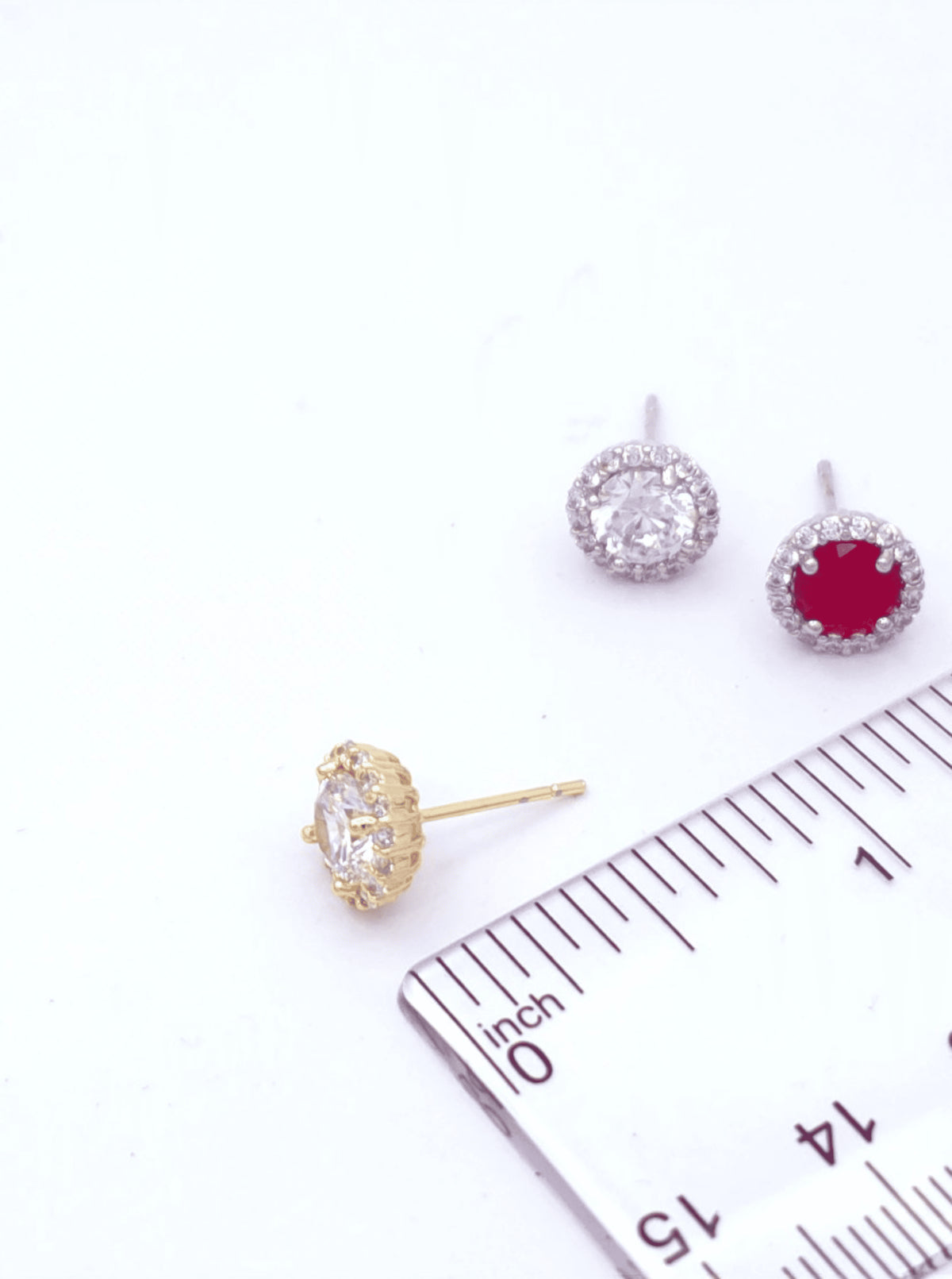 Round Pave Stud Earrings