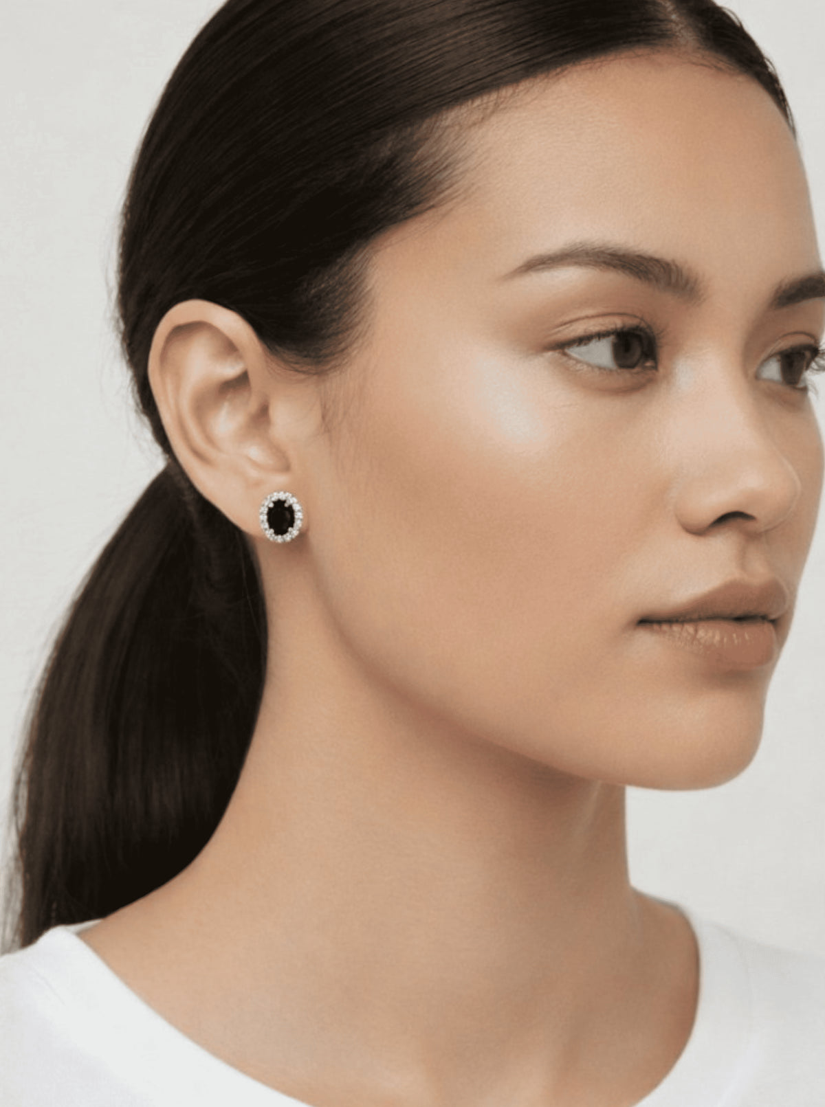 Round Pave Stud Earrings