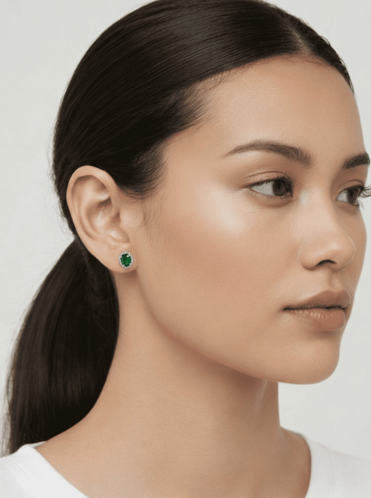 Round Pave Stud Earrings