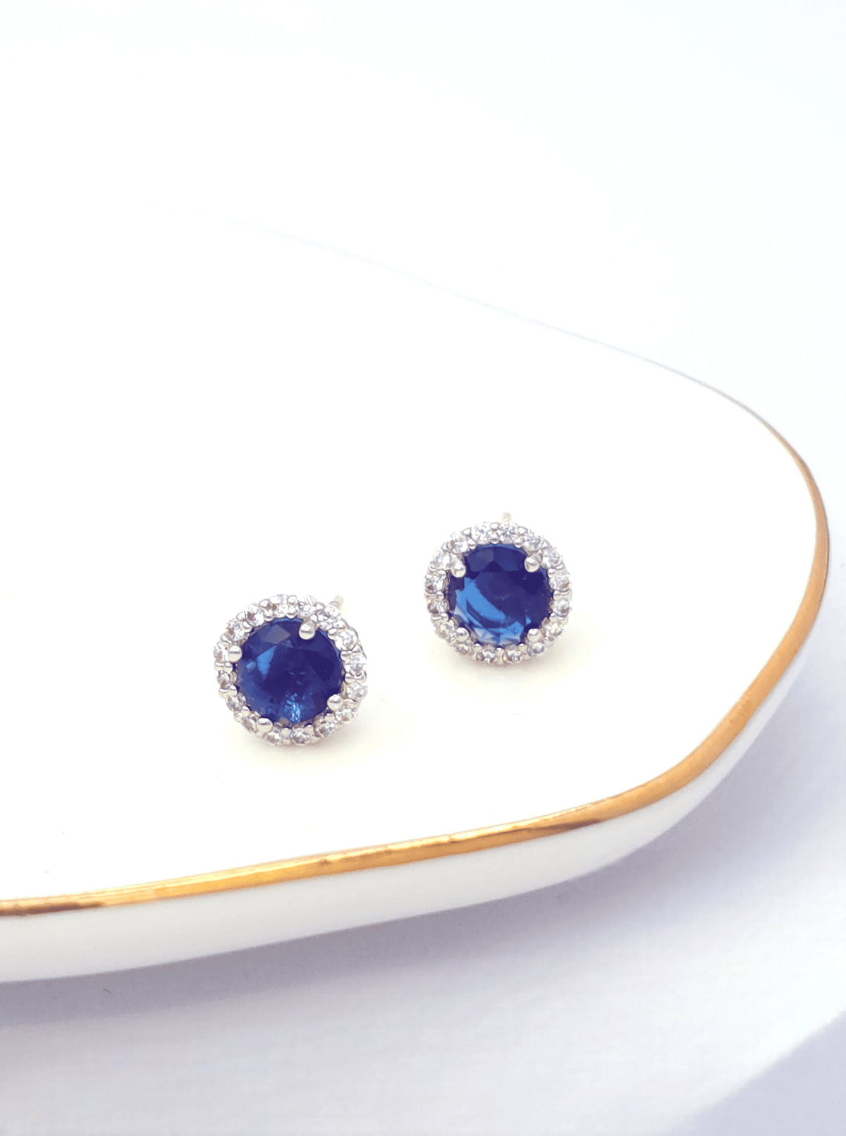 Round Pave Stud Earrings