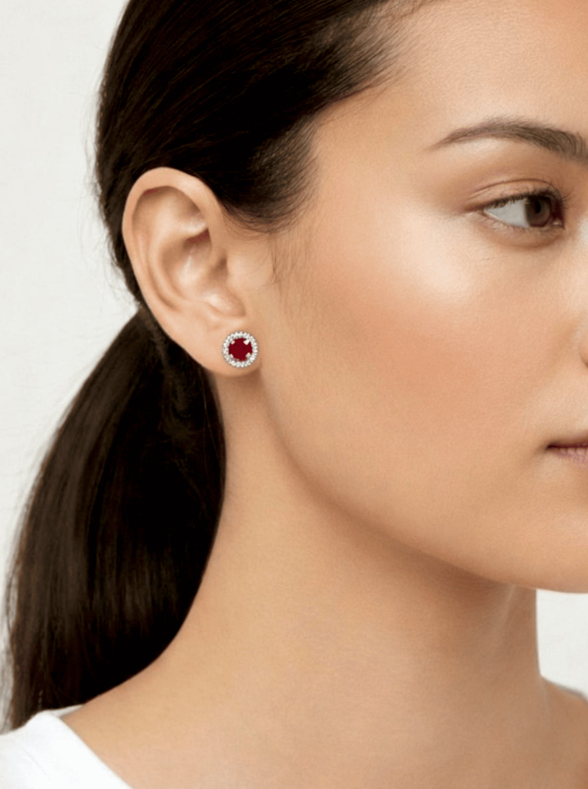 Round Pave Stud Earrings