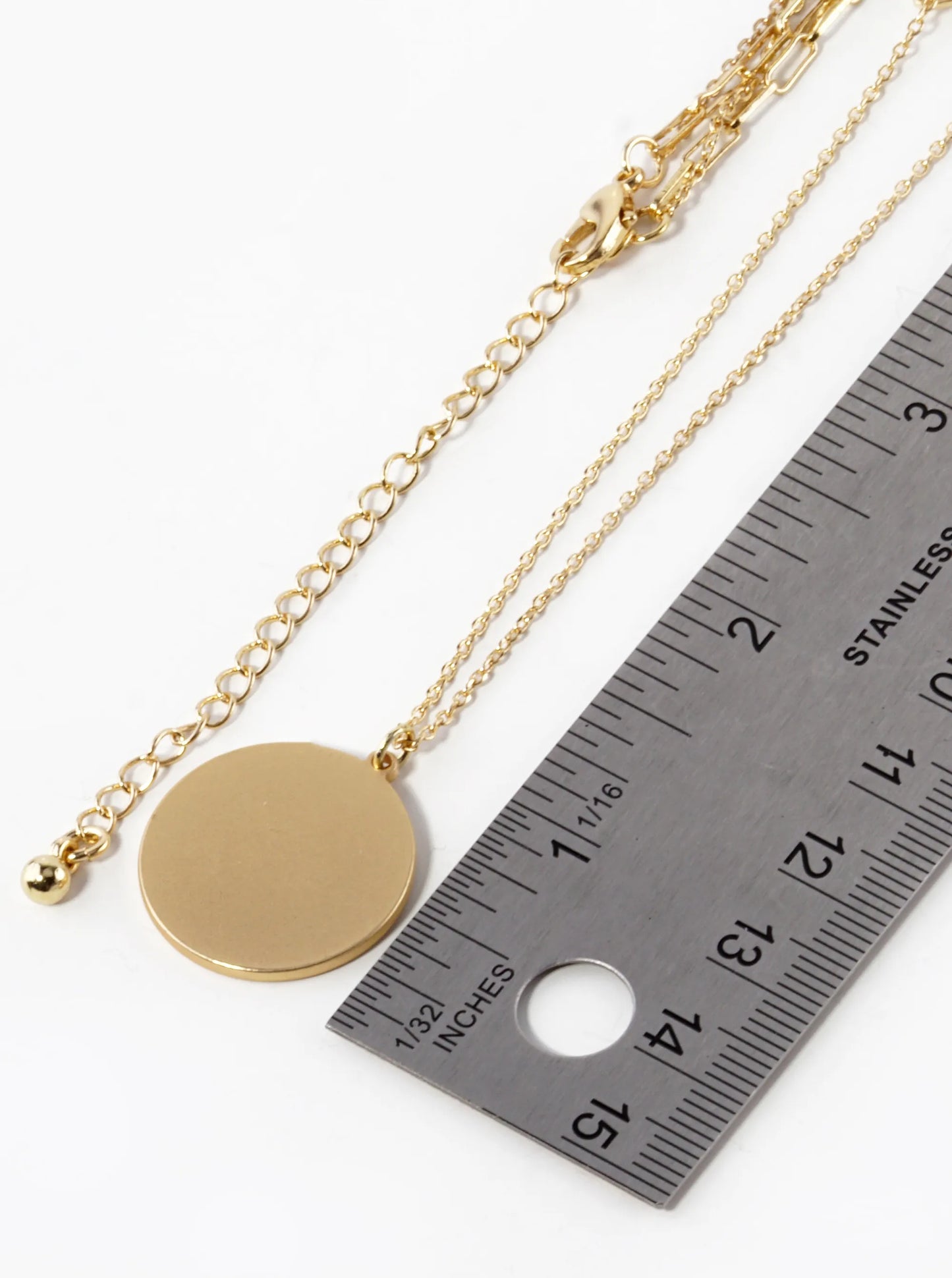 Round Pendant Dual Layer Necklace