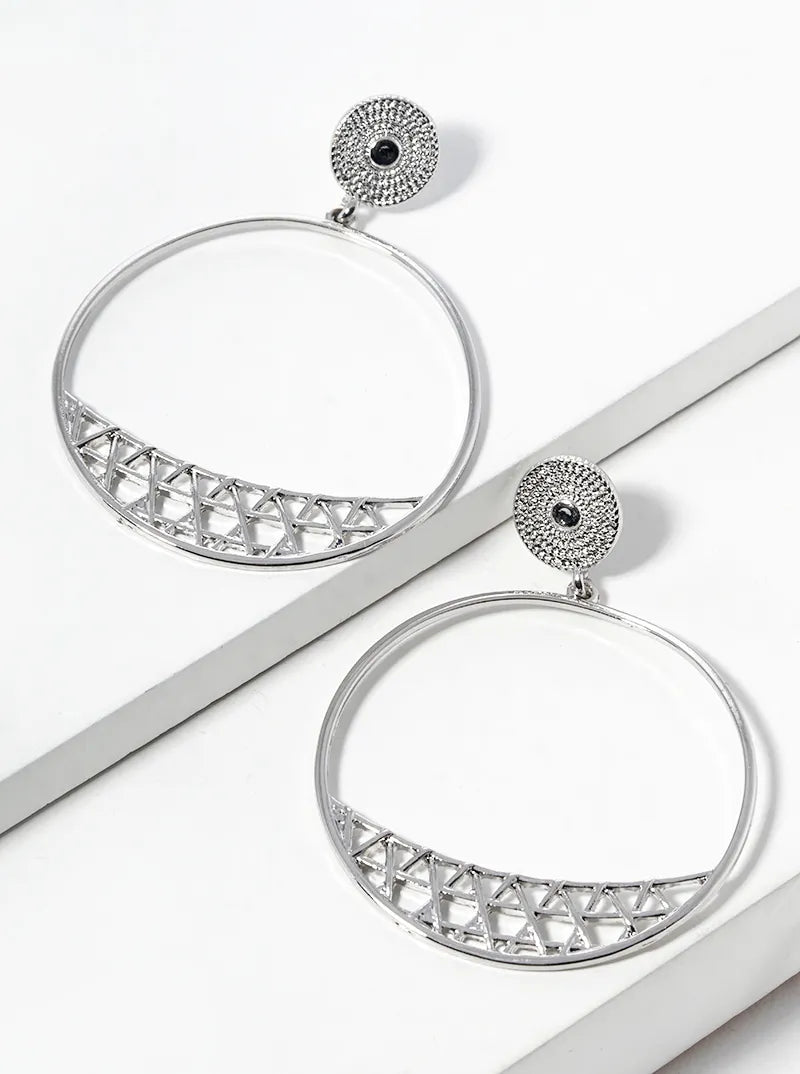 Round Textured Dangle Earrings From Post