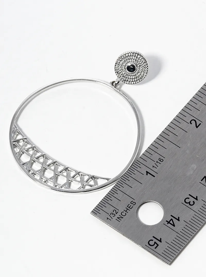 Round Textured Dangle Earrings From Post