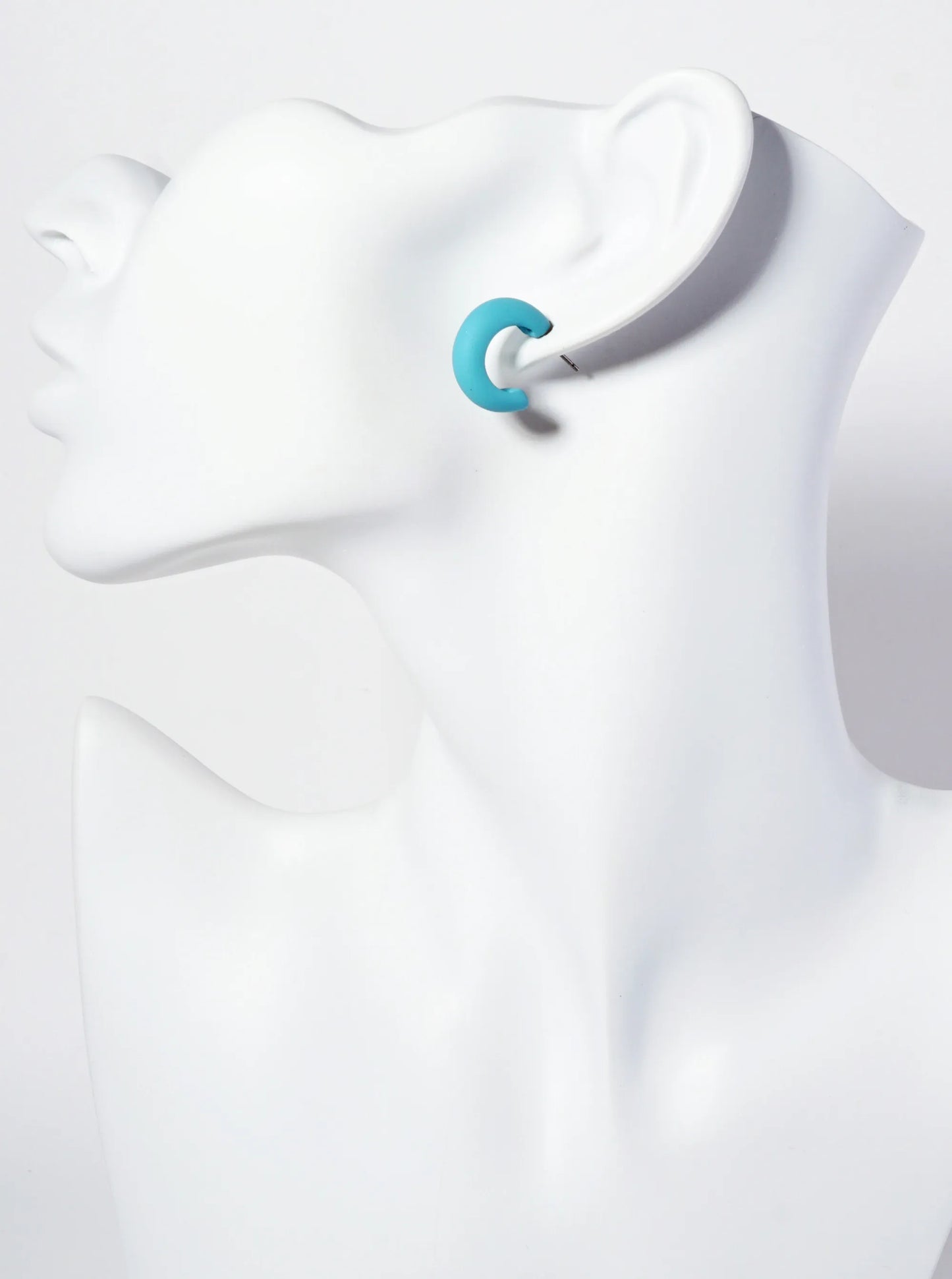 Rubber-Coated 20mm Open Huggie Hoop Earrings