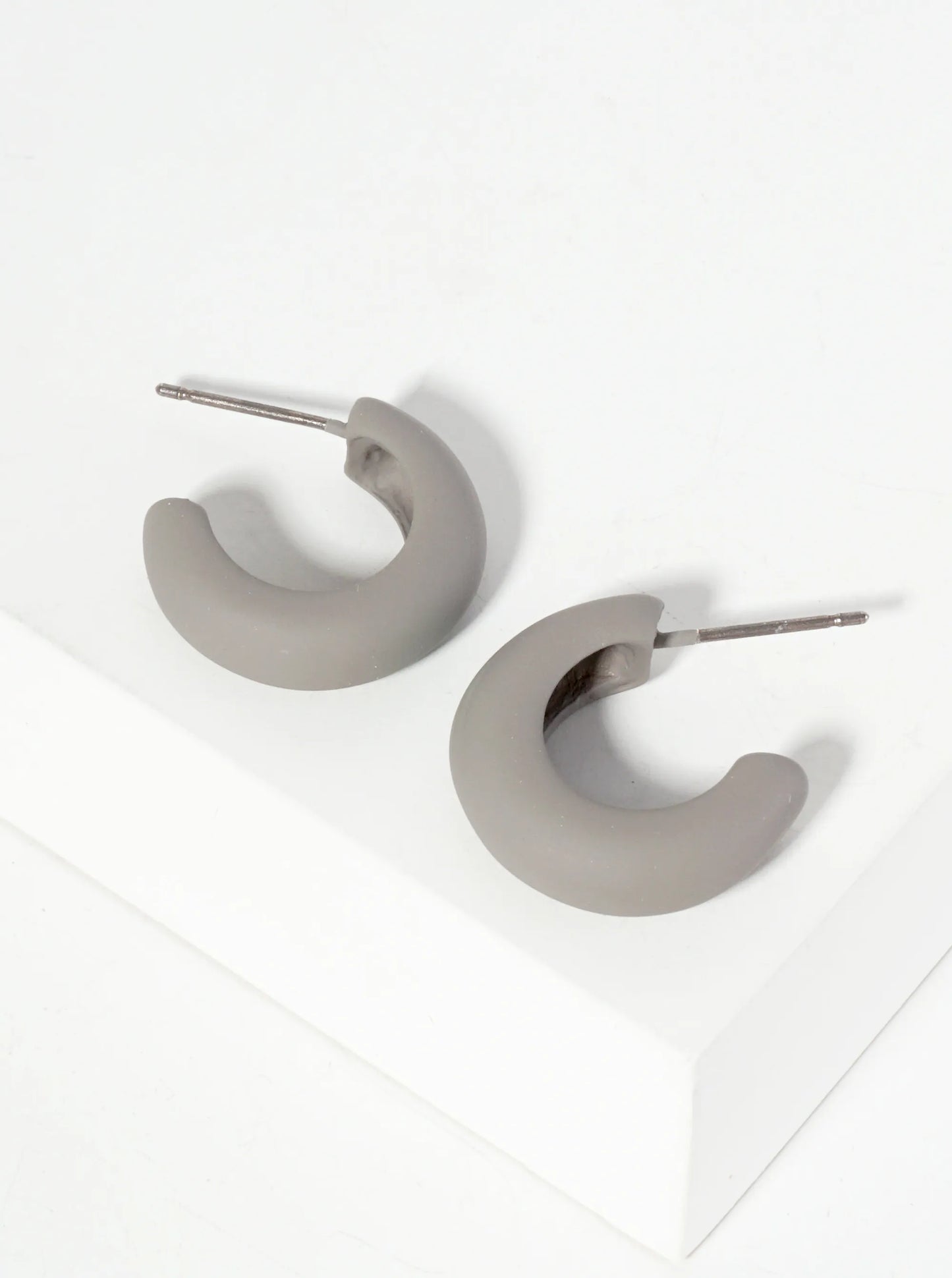 Rubber-Coated 20mm Open Huggie Hoop Earrings