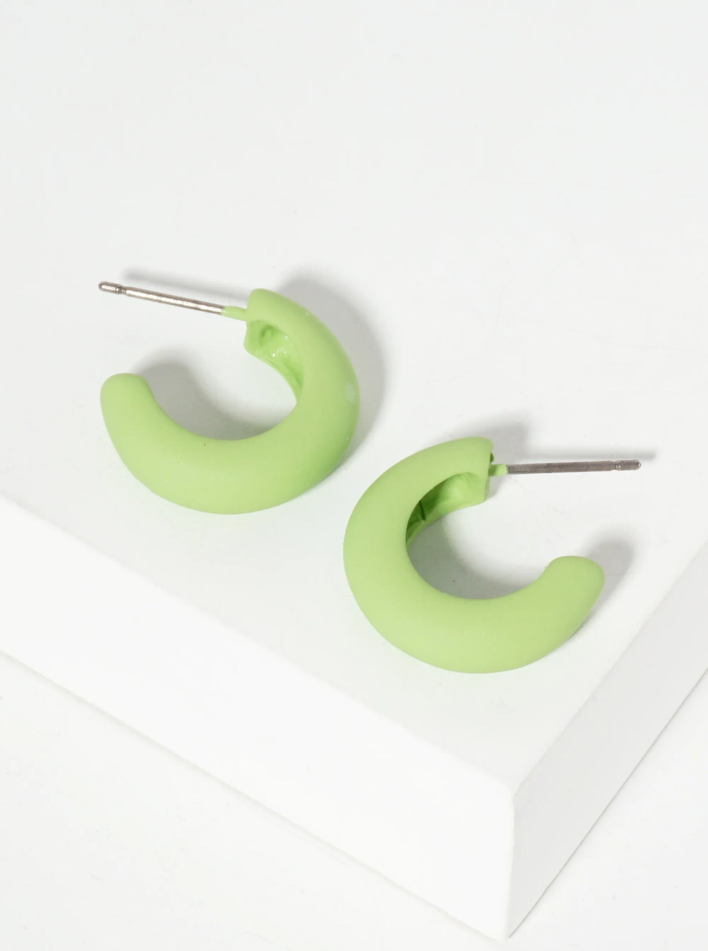 Rubber-Coated 20mm Open Huggie Hoop Earrings
