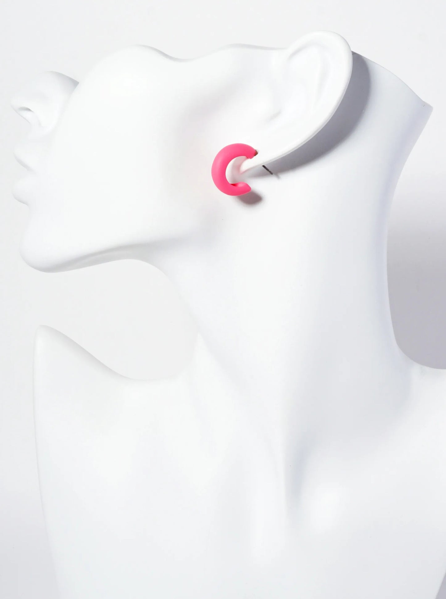 Rubber-Coated 20mm Open Huggie Hoop Earrings