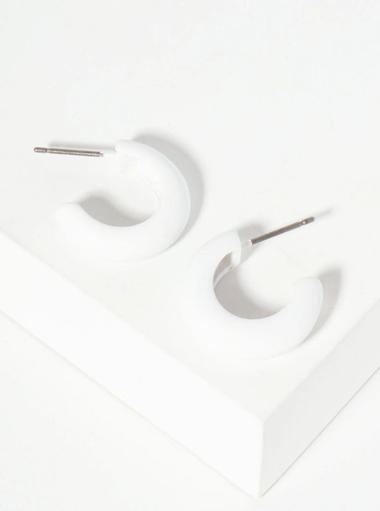 Rubber-Coated 20mm Open Huggie Hoop Earrings