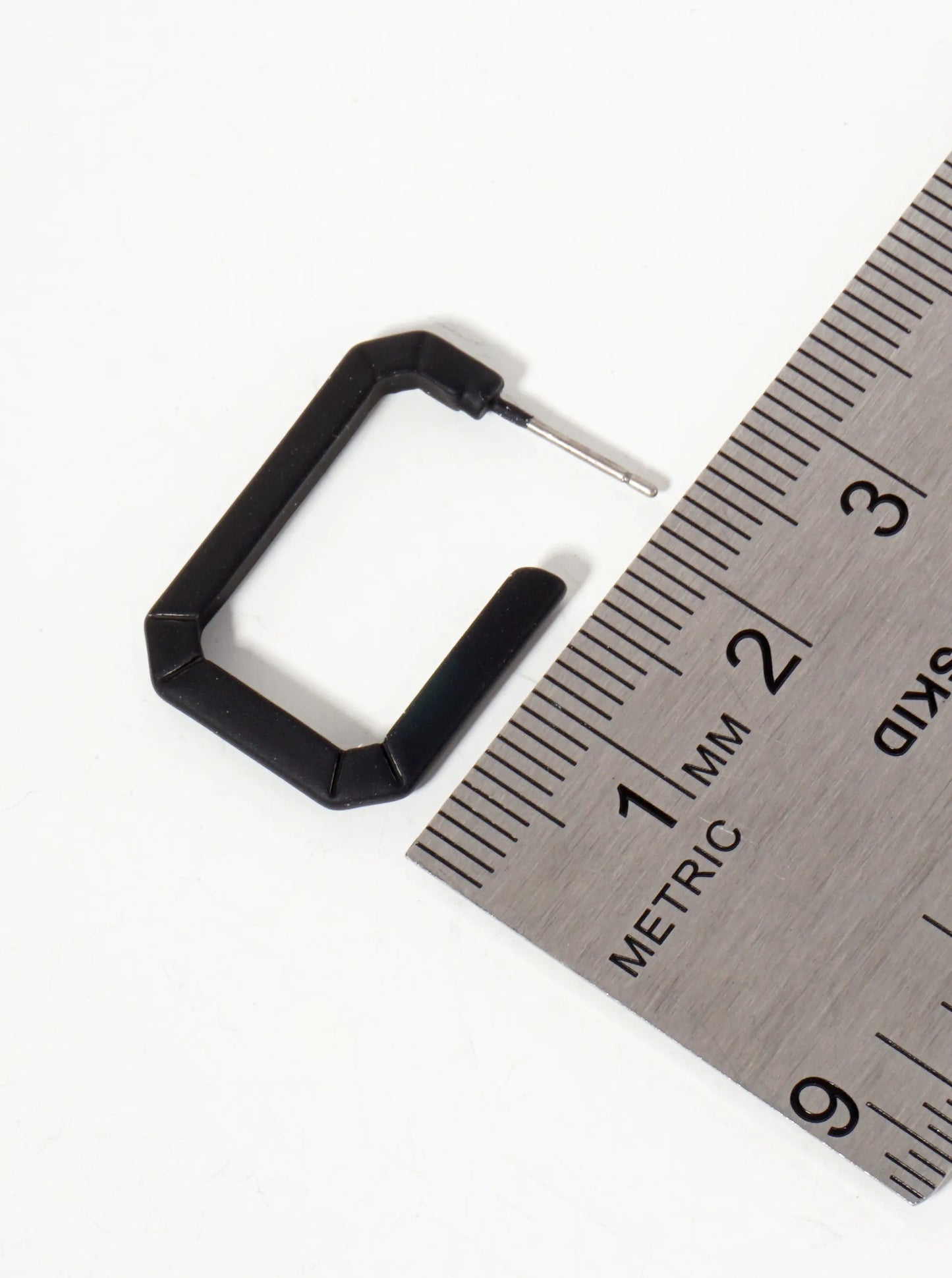 Rubber-Coated Geometric 25mm Elongated Octagon Hoop Earrings