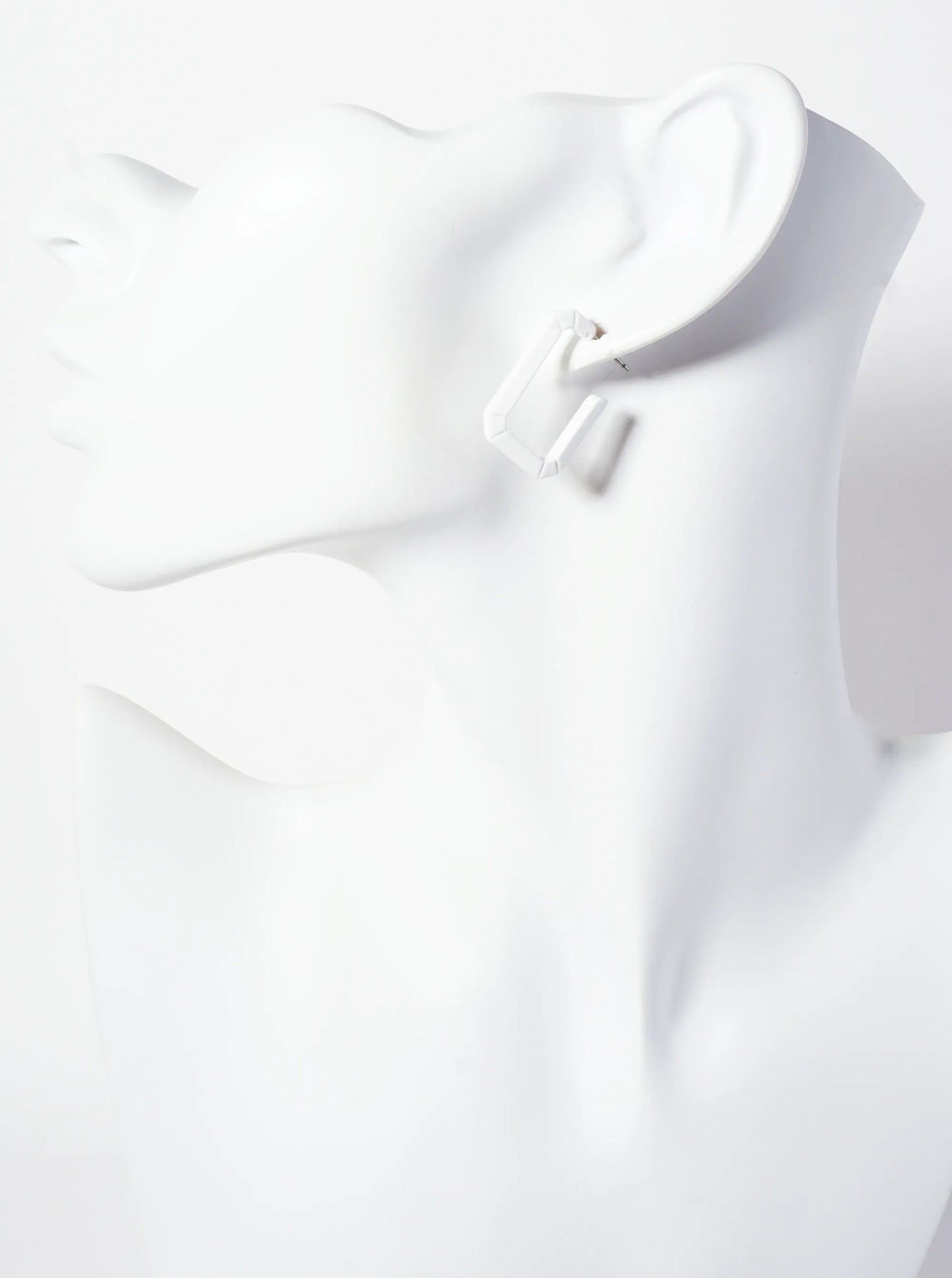 Rubber-Coated Geometric 25mm Elongated Octagon Hoop Earrings