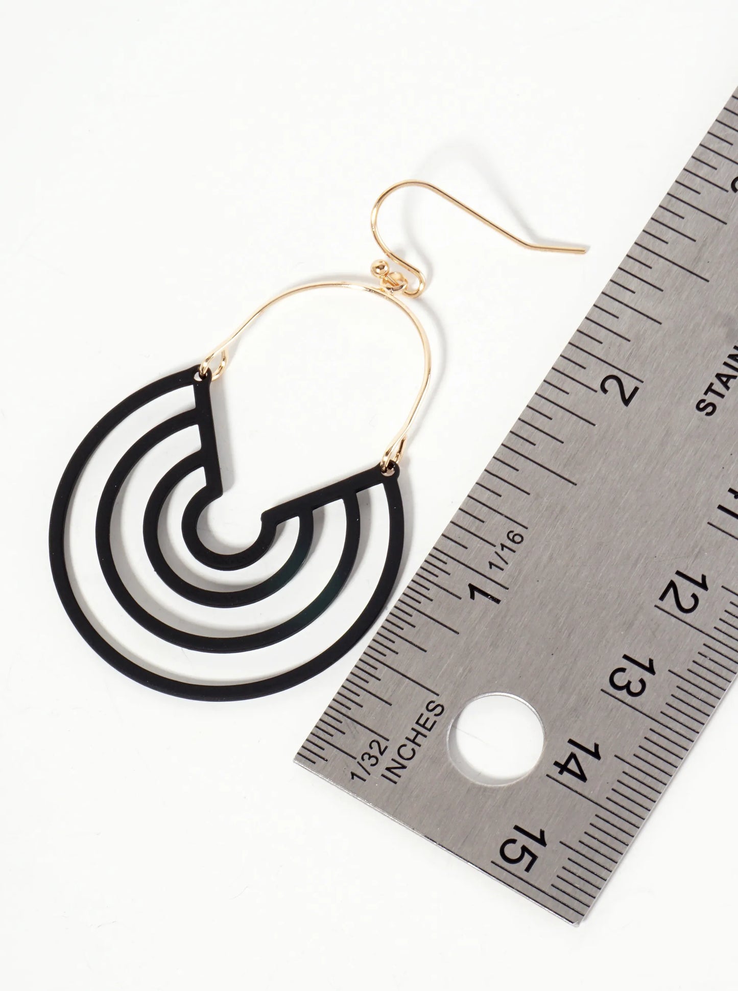Rubber-Coated Geometric Multi-Circle Dangle Drop Earrings