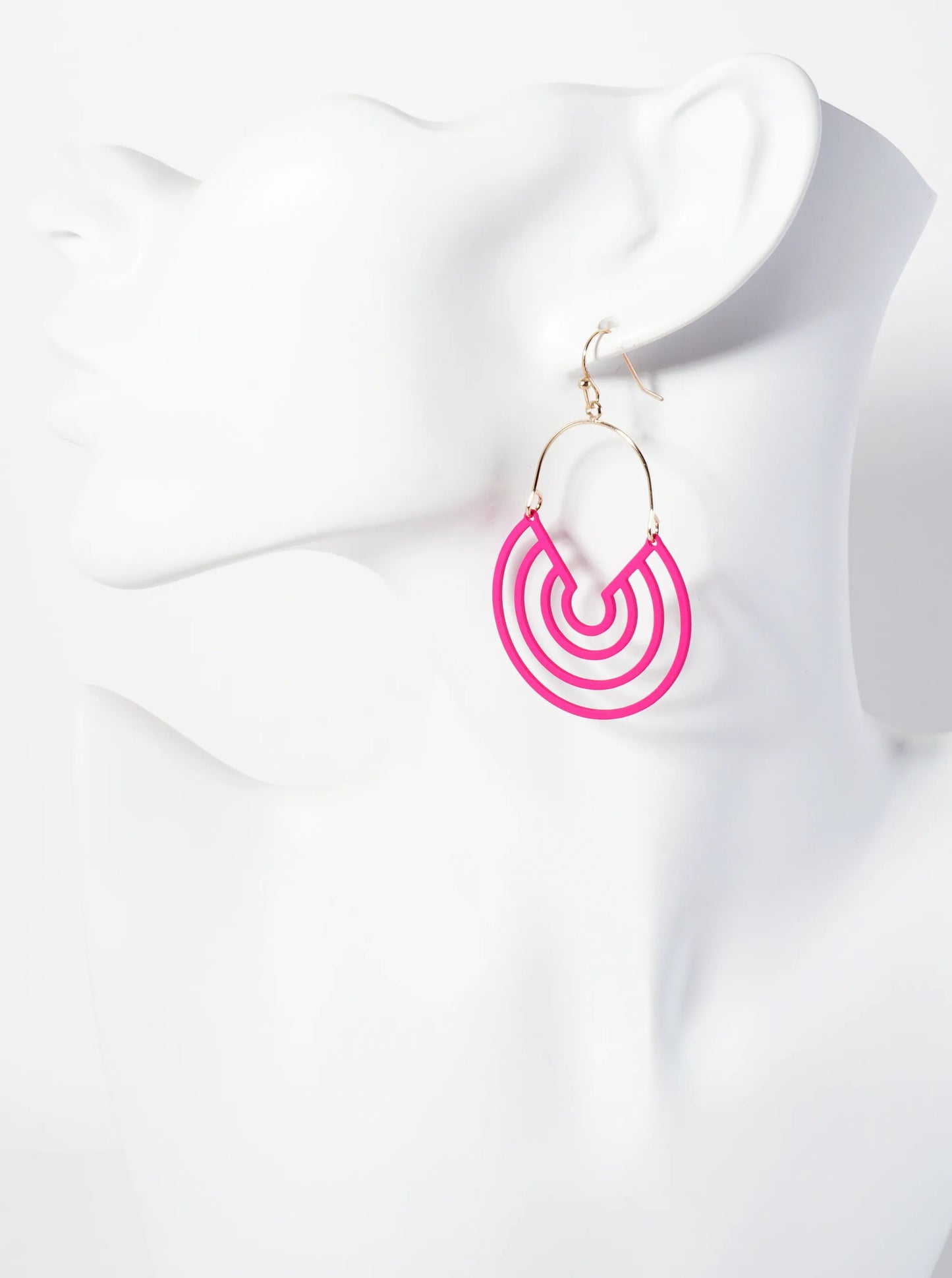 Rubber-Coated Geometric Multi-Circle Dangle Drop Earrings