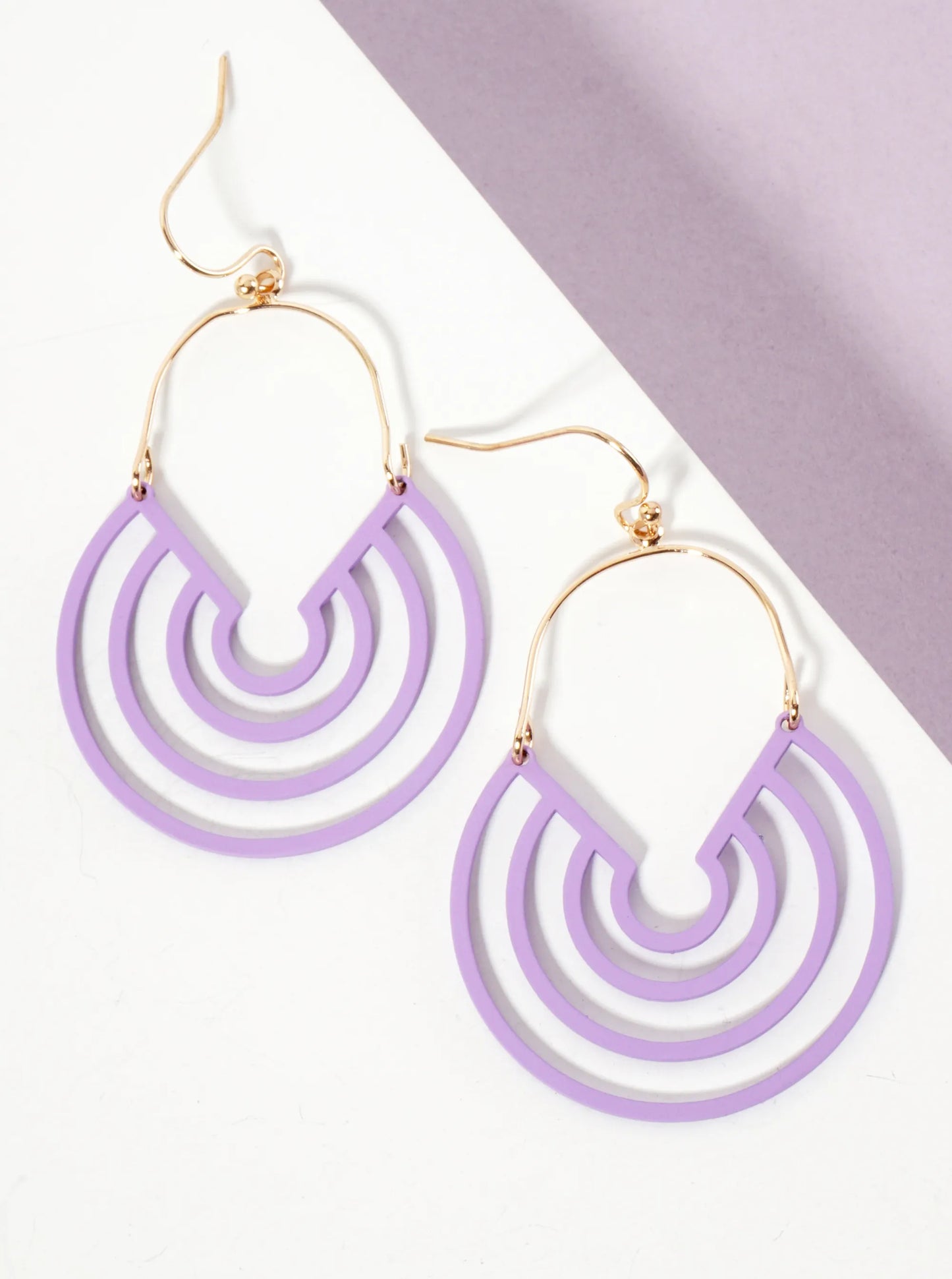 Rubber-Coated Geometric Multi-Circle Dangle Drop Earrings