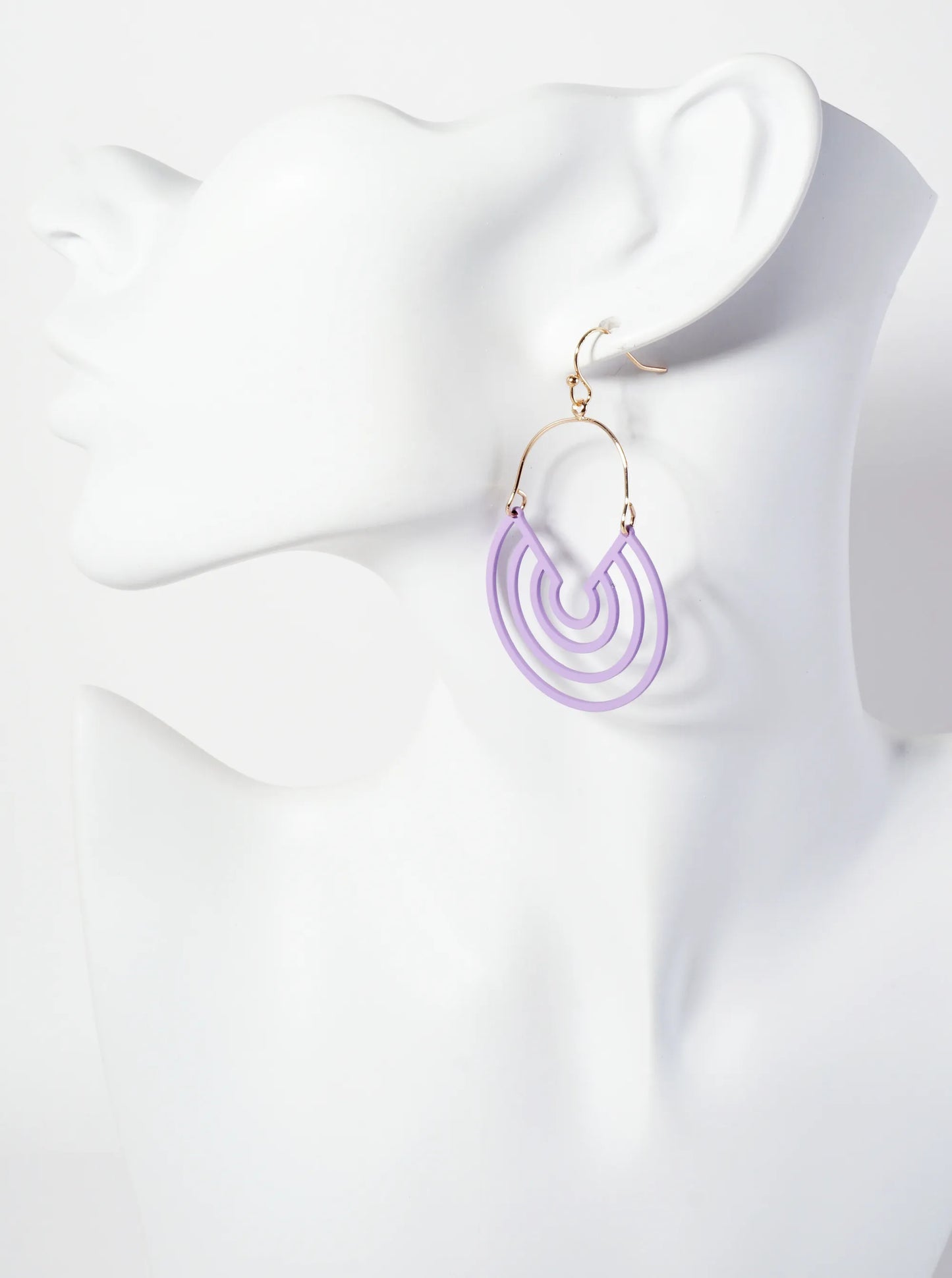 Rubber-Coated Geometric Multi-Circle Dangle Drop Earrings