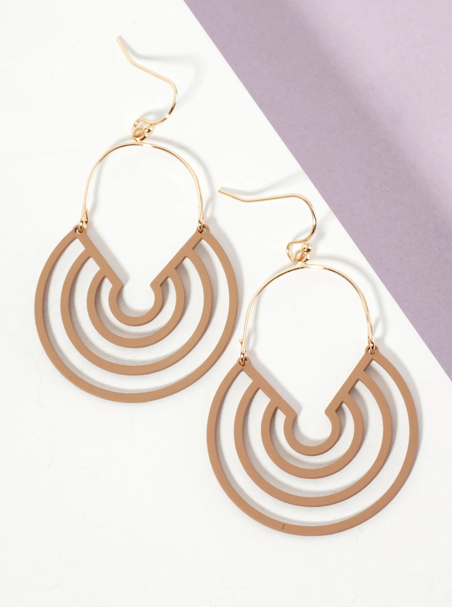 Rubber-Coated Geometric Multi-Circle Dangle Drop Earrings