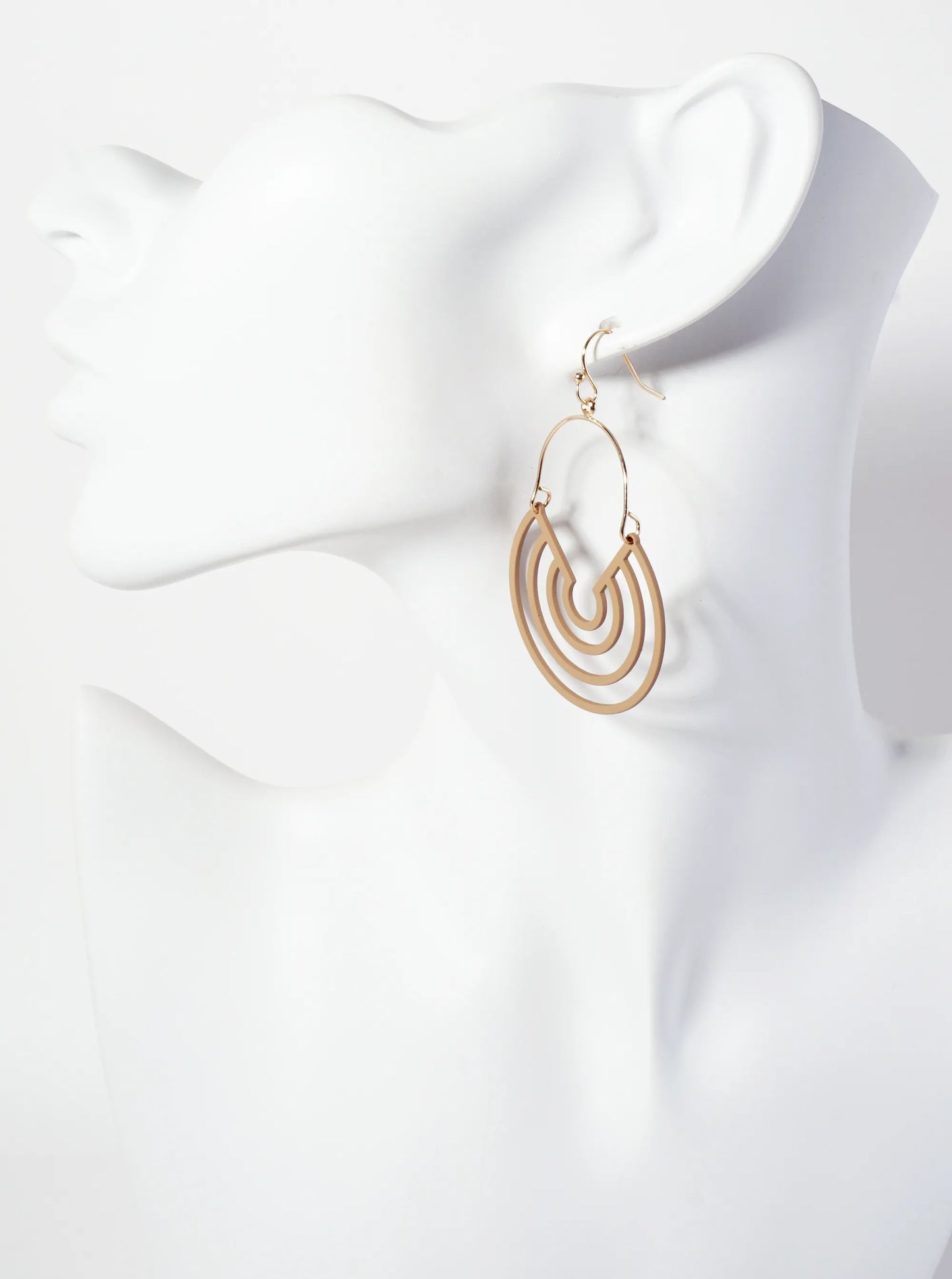 Rubber-Coated Geometric Multi-Circle Dangle Drop Earrings