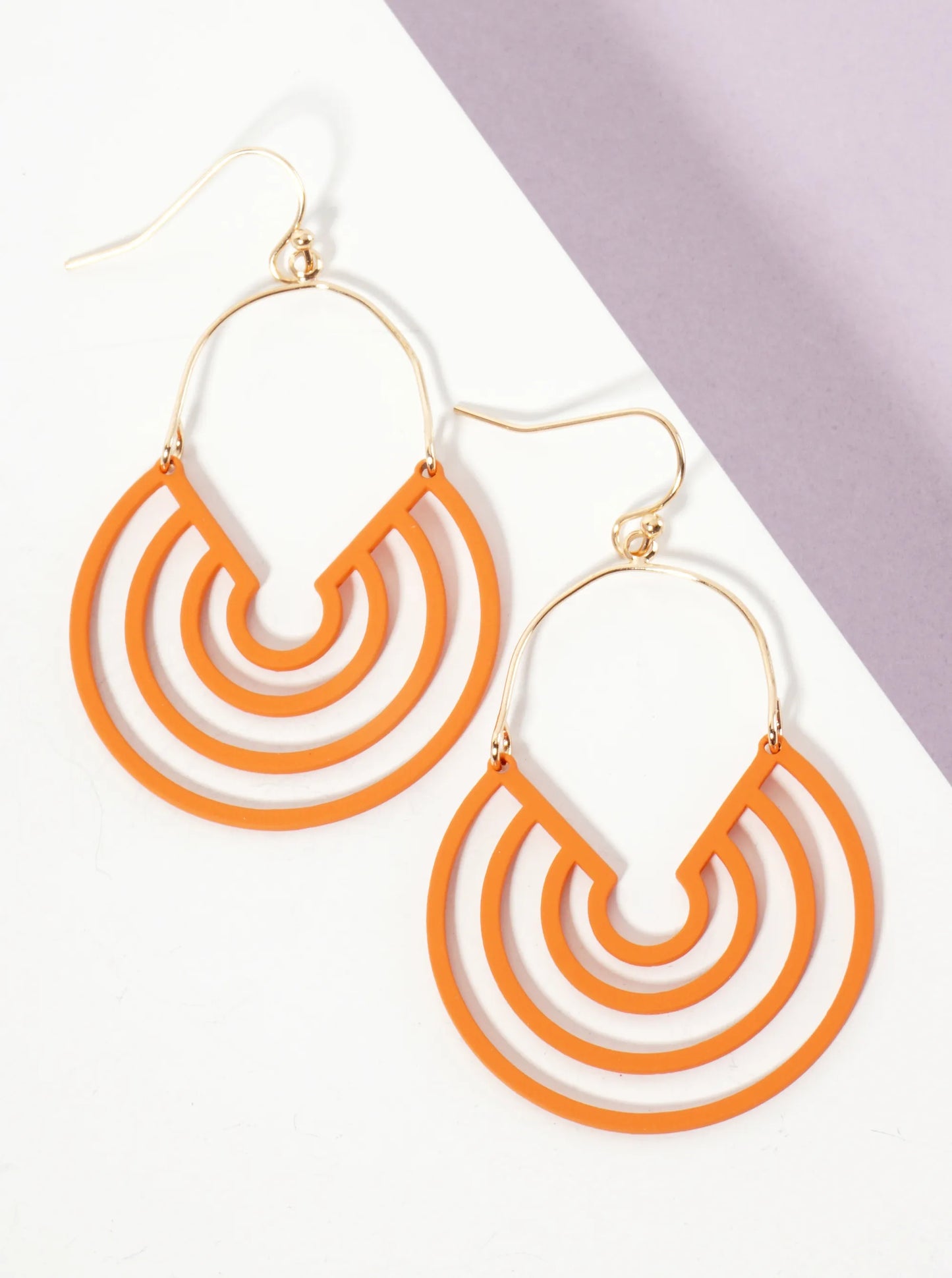 Rubber-Coated Geometric Multi-Circle Dangle Drop Earrings