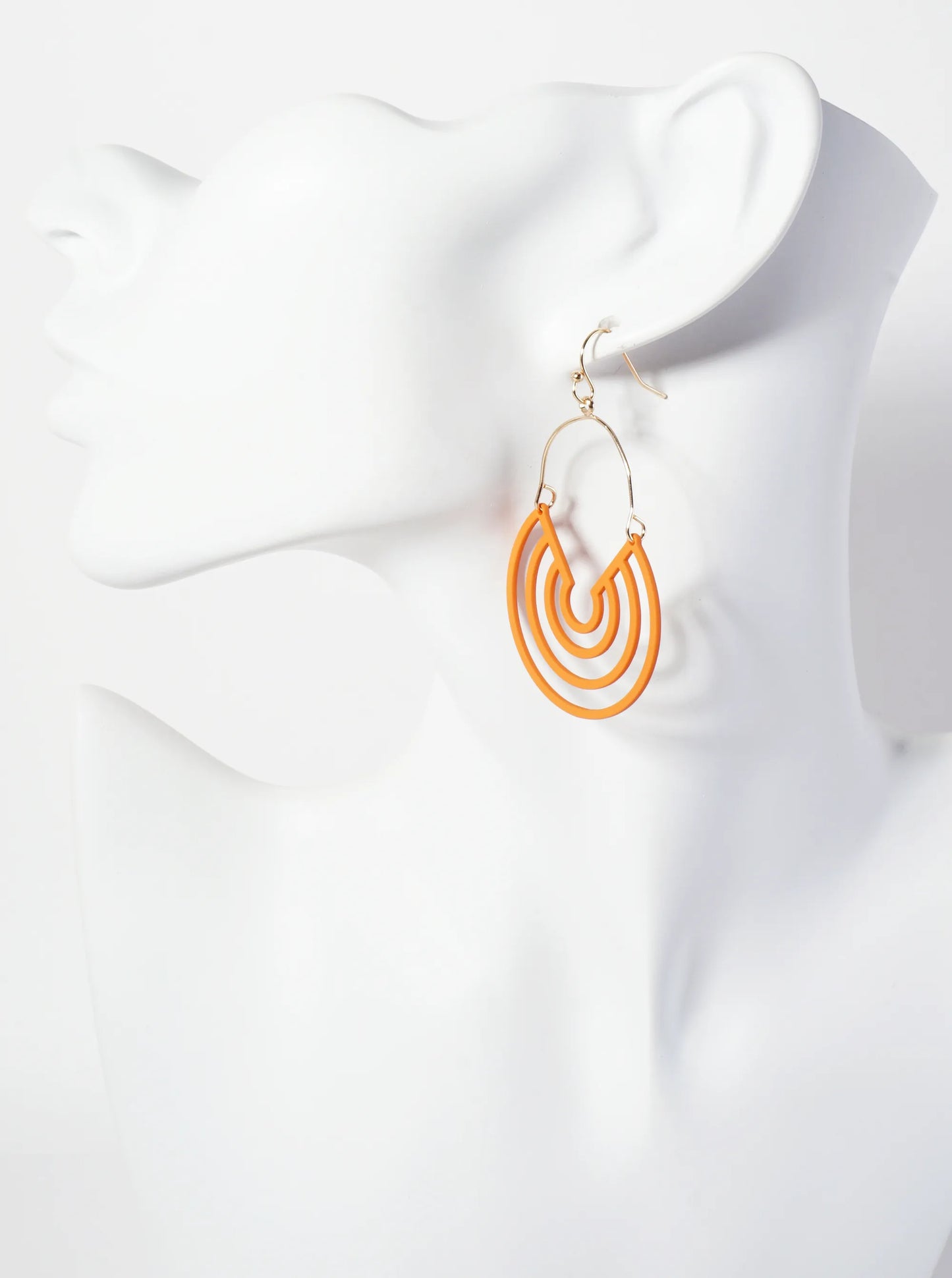 Rubber-Coated Geometric Multi-Circle Dangle Drop Earrings