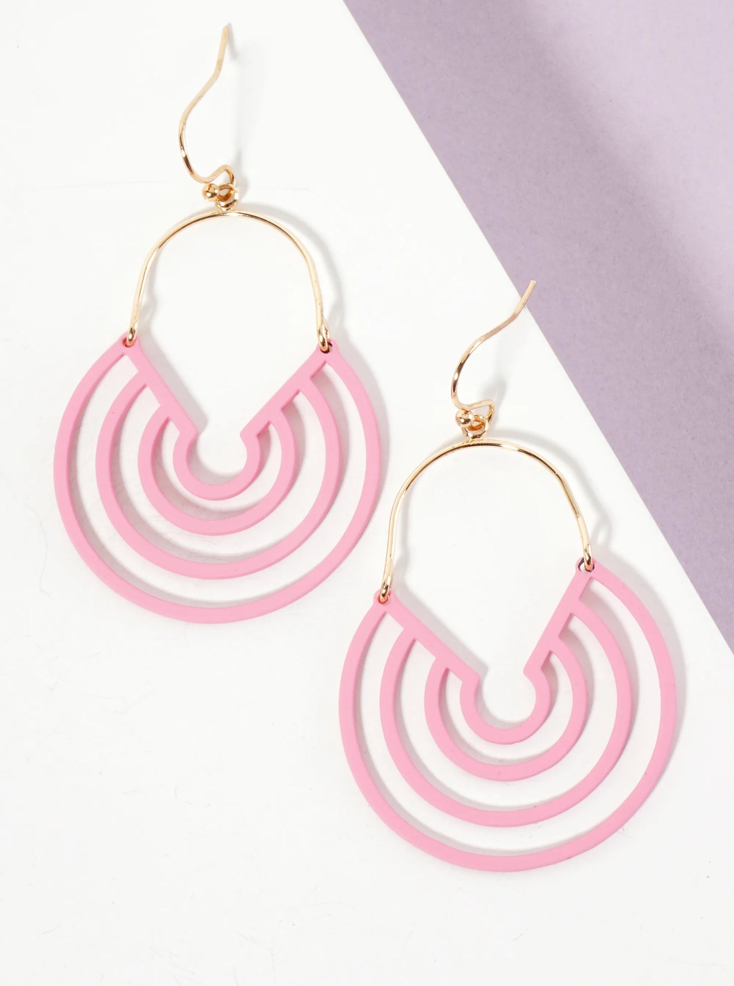 Rubber-Coated Geometric Multi-Circle Dangle Drop Earrings