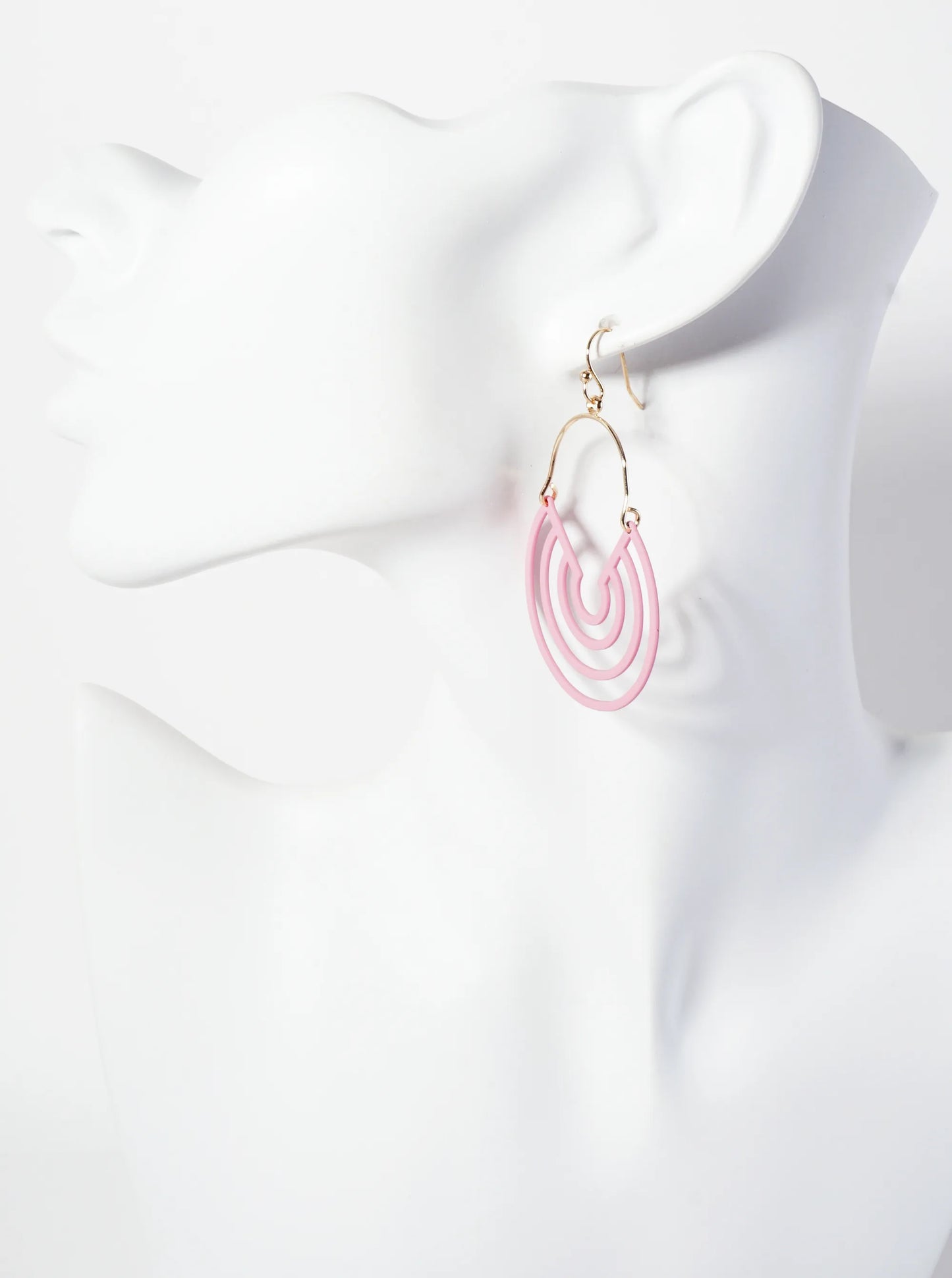 Rubber-Coated Geometric Multi-Circle Dangle Drop Earrings