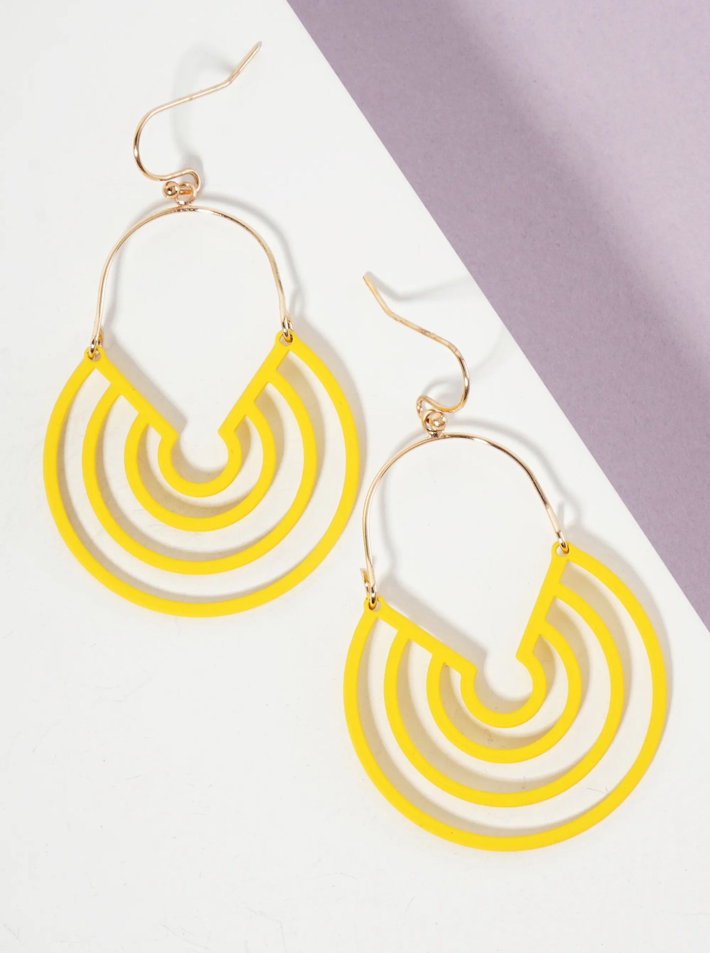 Rubber-Coated Geometric Multi-Circle Dangle Drop Earrings